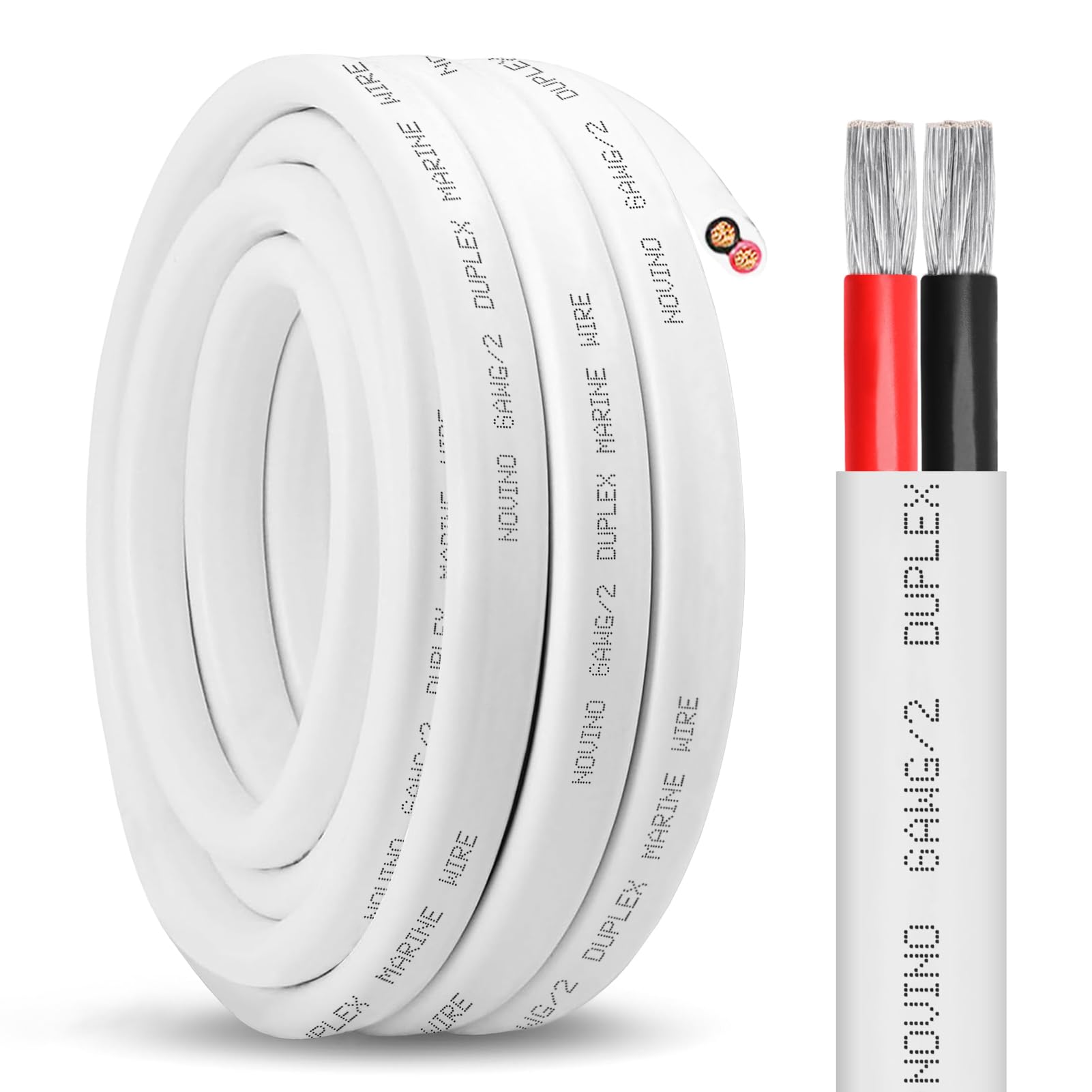 6 Gauge Marine Wire,6/2 Duplex Marine Grade Cable,10FT 6 AWG Wire