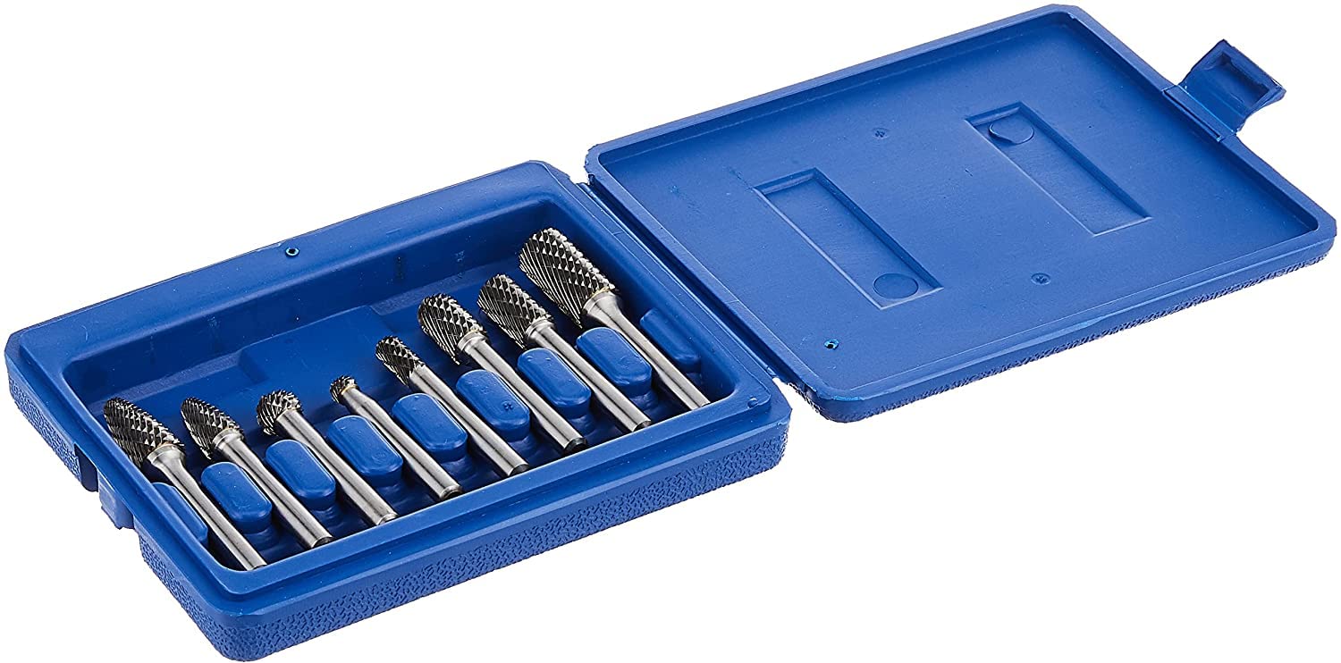 Astro 2181 Double Cut Carbide Rotary Burr Set with 1/4Inch Shank
