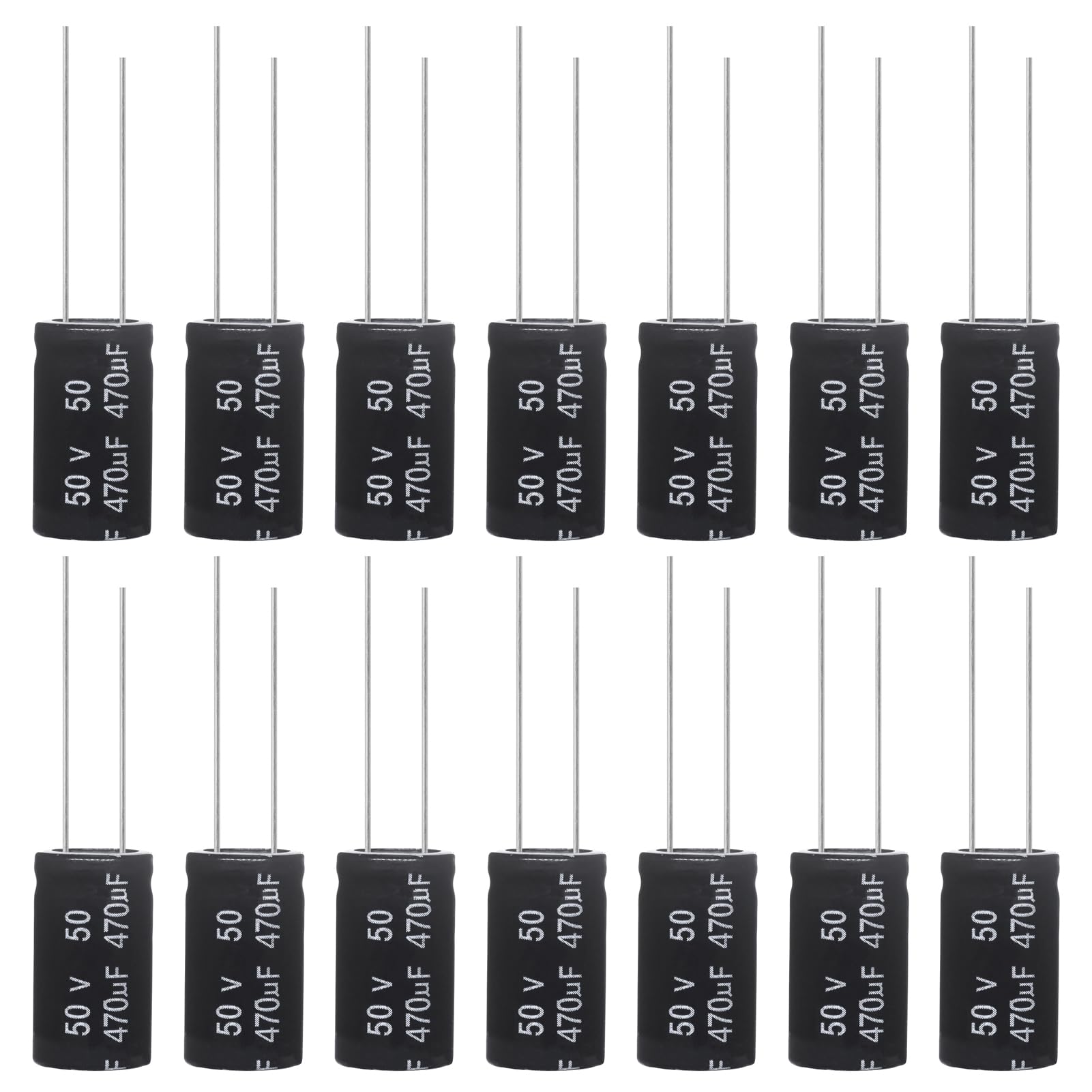 ALLECIN 470uF 50V 10x20mm Electrolytic Capacitor 470 UF MFD 50 Volt 0.39x0.79in Aluminum Capacitors (Pack of 15)