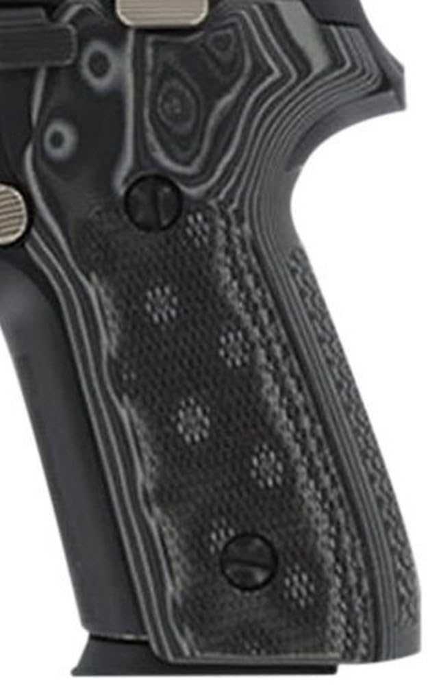 Hogue 28177BLKGRY Sig Sauer P228 P229 Da Sa Checkered G10 Gmascus Blackgrey