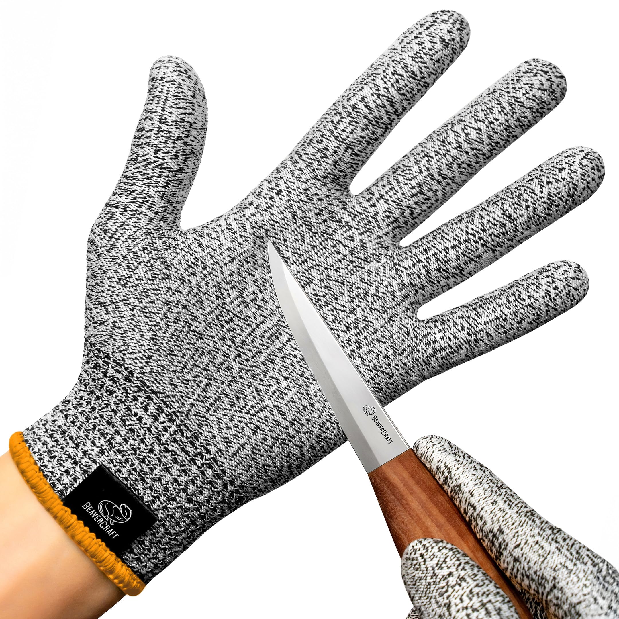 BeaverCraft Wood Carving Gloves CRG - Cutting Cut Resistant Gloves Level 5 for Whittling, Woodworking, Food Prep (M)
