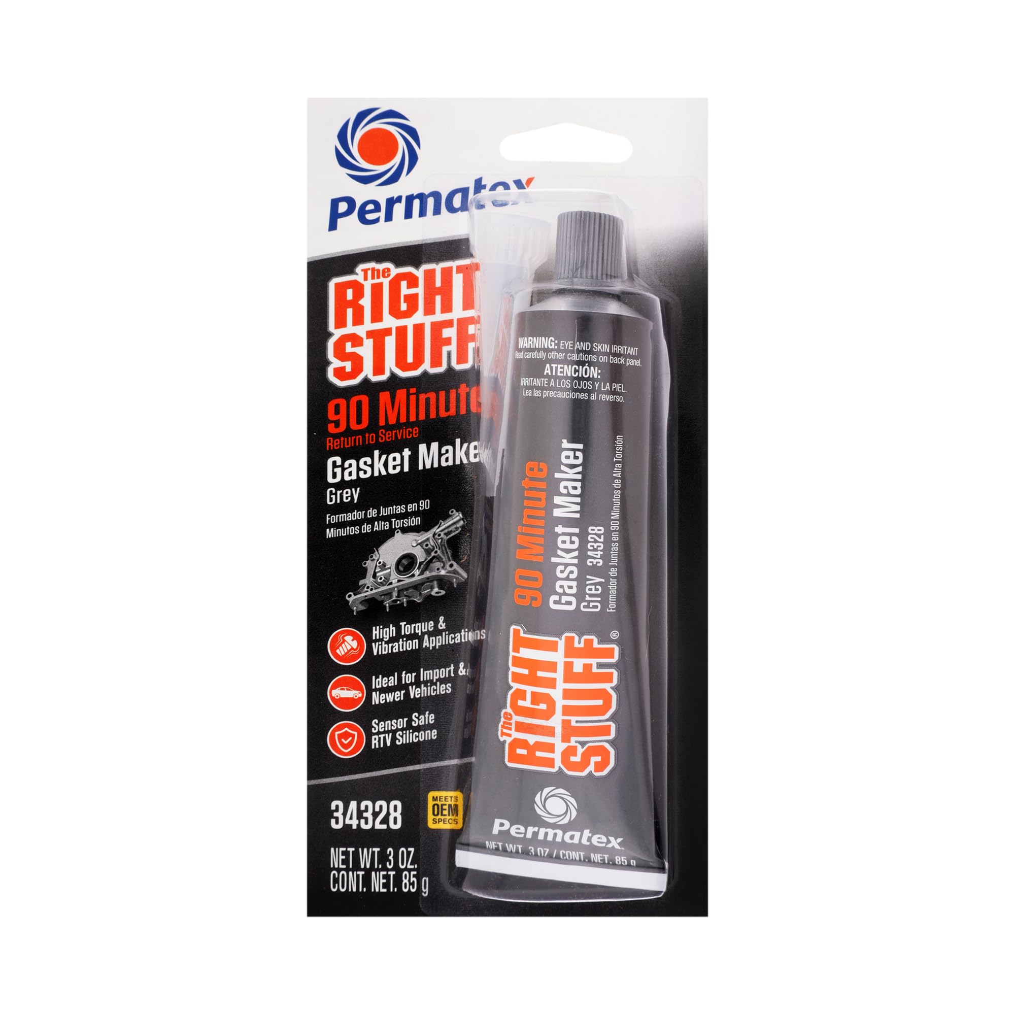 Permatex 34328 The Right Stuff 90 Minute Grey Gasket Maker 3 Oz.