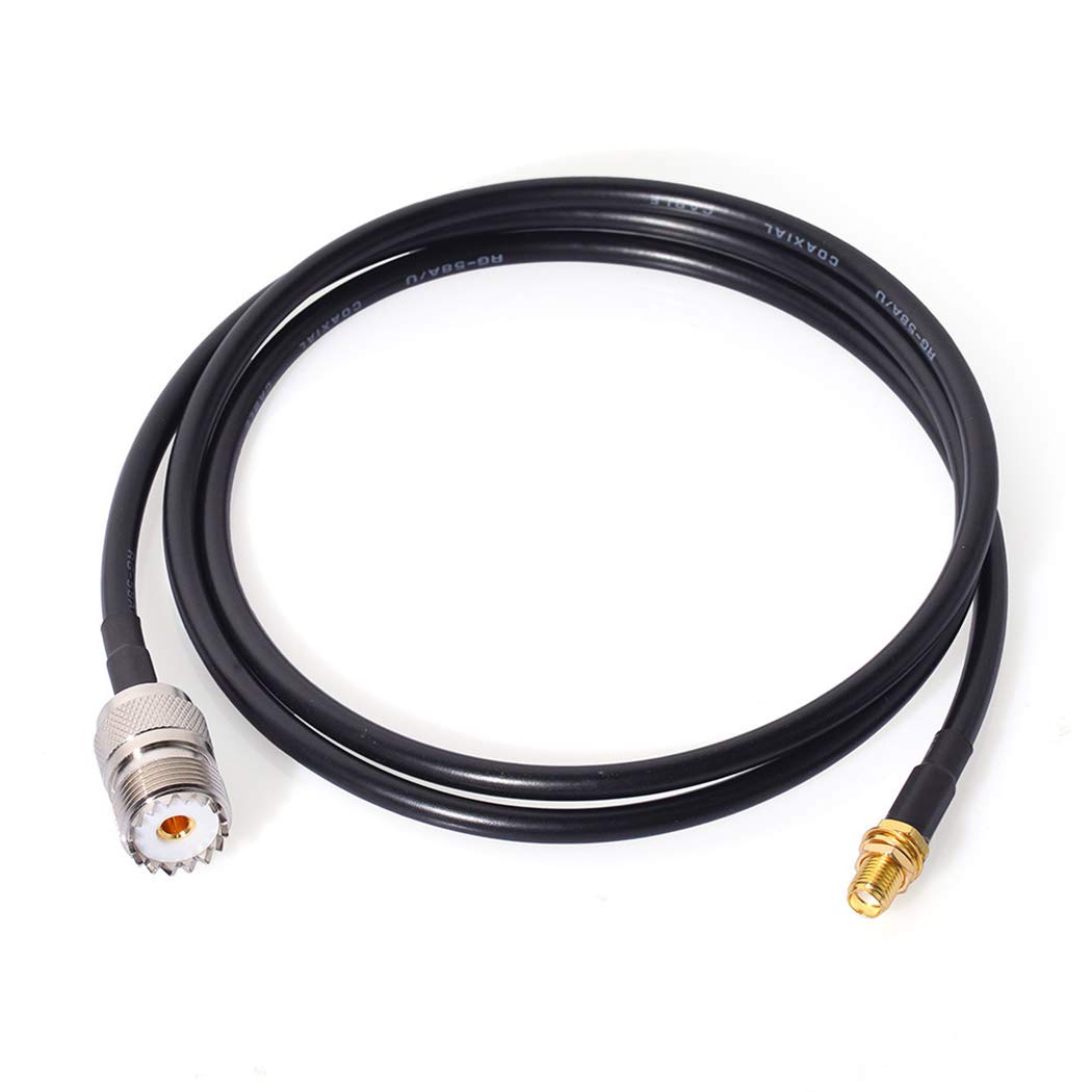 BINGFU Ham Radio Antenna Adapter SMA Female to UHF SO239 Female RG58 Coaxial Jumper Cable 1m 3 feet for Handheld Ham Two Way Radio Walkie Talkie Wouxun Baofeng BF-F8HP UV-5R UV-82 BF-888S GT-3