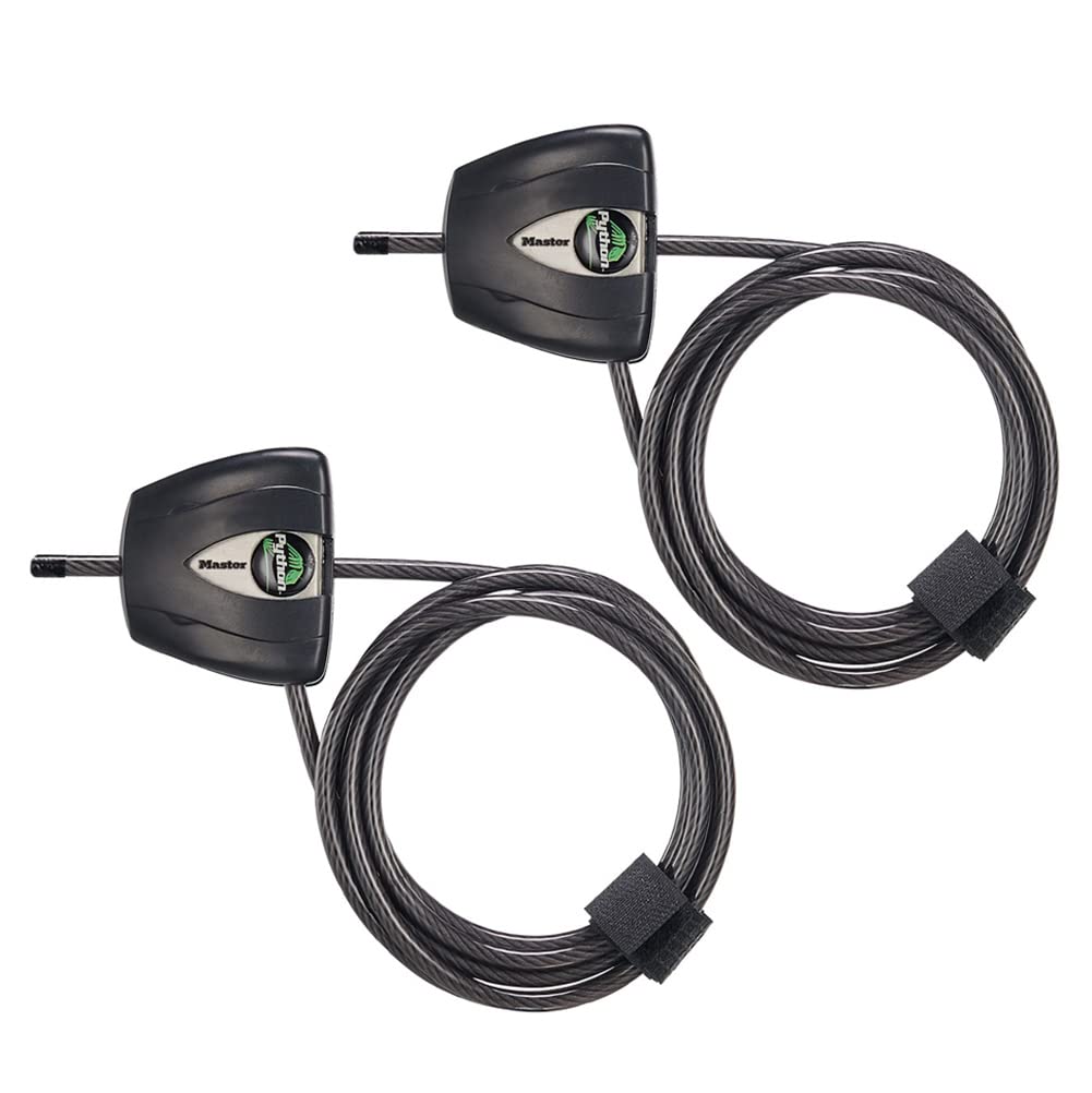 Master Lock Python Cable Lock Heavy Duty, Keyed, Anti-Theft 2-Pack, 8417TEC
