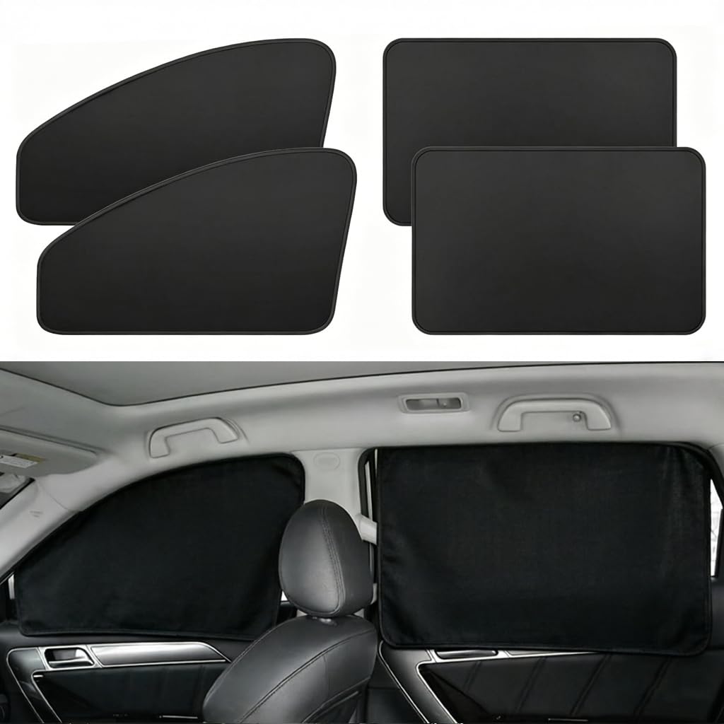 Car Sunshade, Car Privacy Window Shade, 100% Block Light for Breastfeeding, Taking a nap, Changing Clothes, Camping (Full Sets 4pcs)