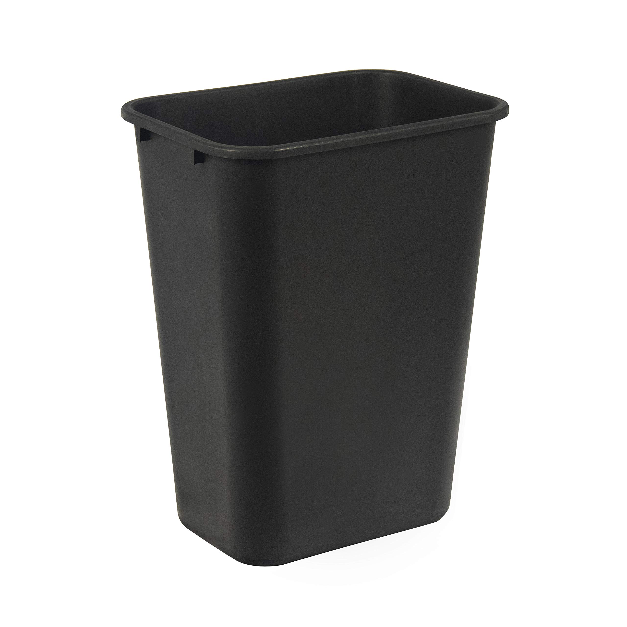 Amazon Basics Rectangular Commercial Office Wastebasket, Easy to Clean, Space-Saving,15.5"L x 11.5"W x 20"H, 10 Gallon, Black