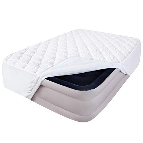 Twin Mattress Pad Cover, Air Mattress Topper Quilted Fitted Twin Size