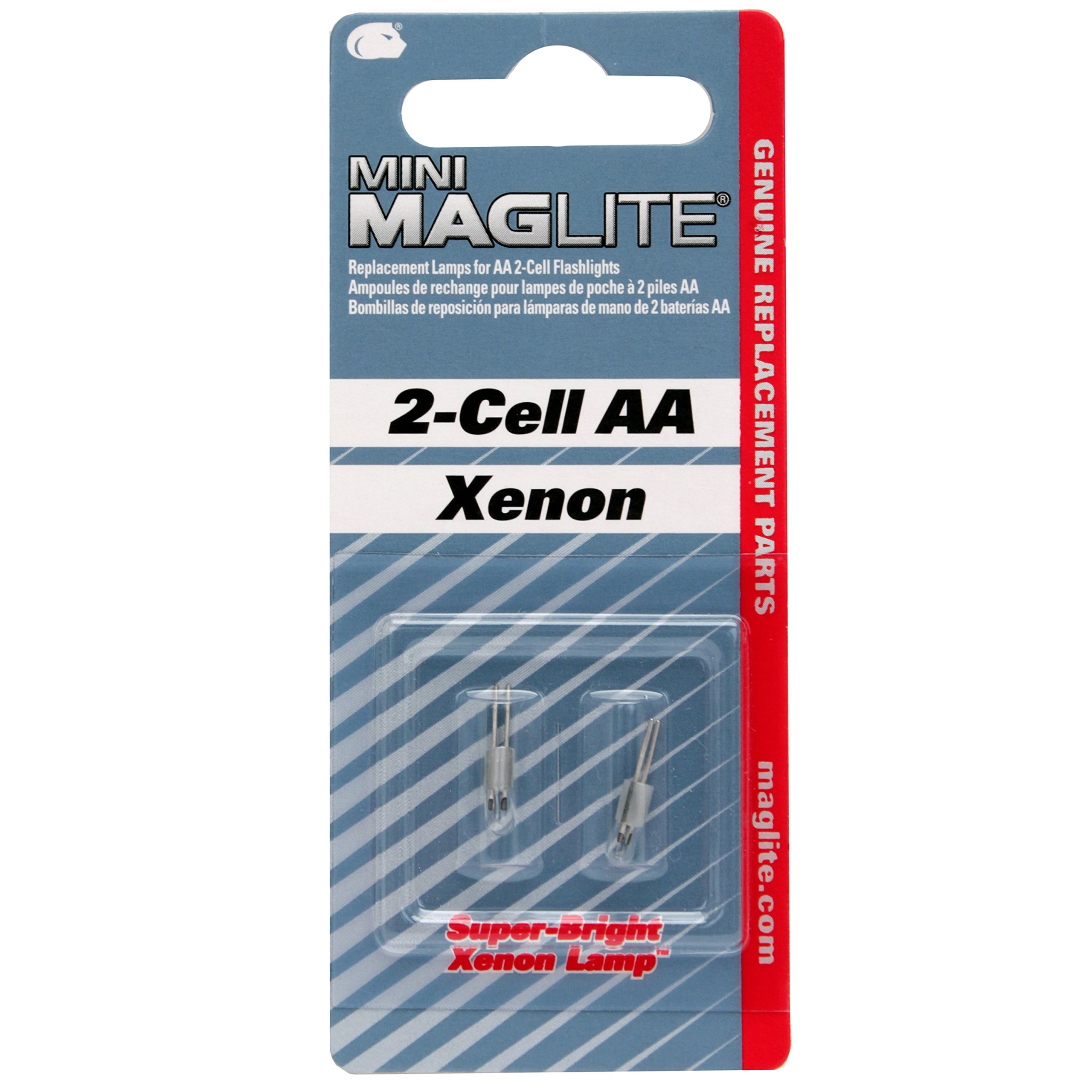 MINI MAGLITE LM2A001 Xenon Replacement Lamp for Mini 2-Cell AA Flashlight 2 Pack