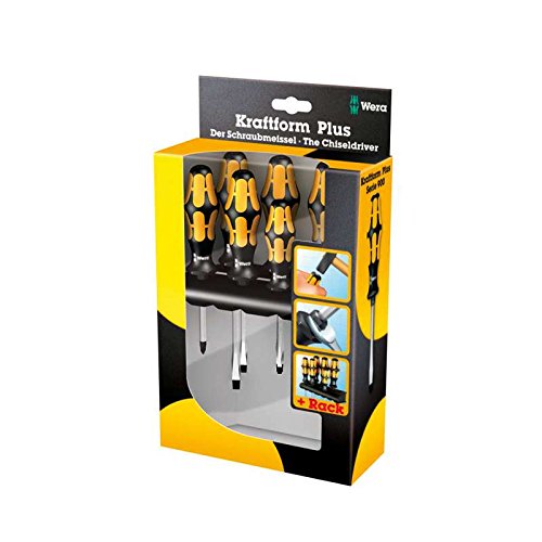 Wera 05018282001 932/6 Kraftform Plus Screwdriver Set and Rack 6-Pieces