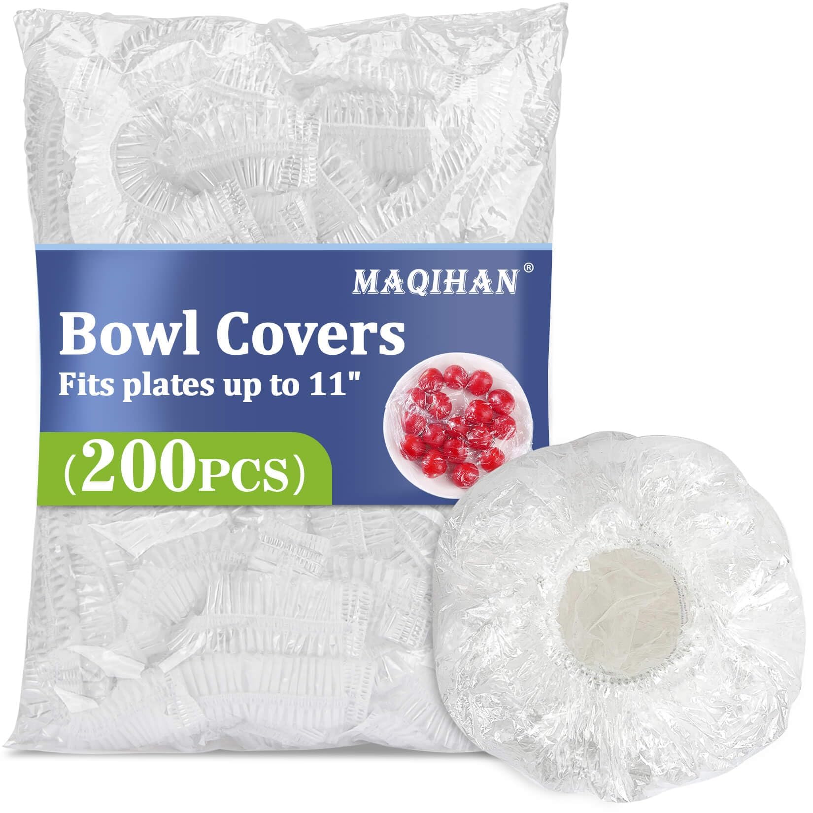 MAQIHAN 200 Bowl Covers for Bread Proofing - Medium Plastic Wrap for Food