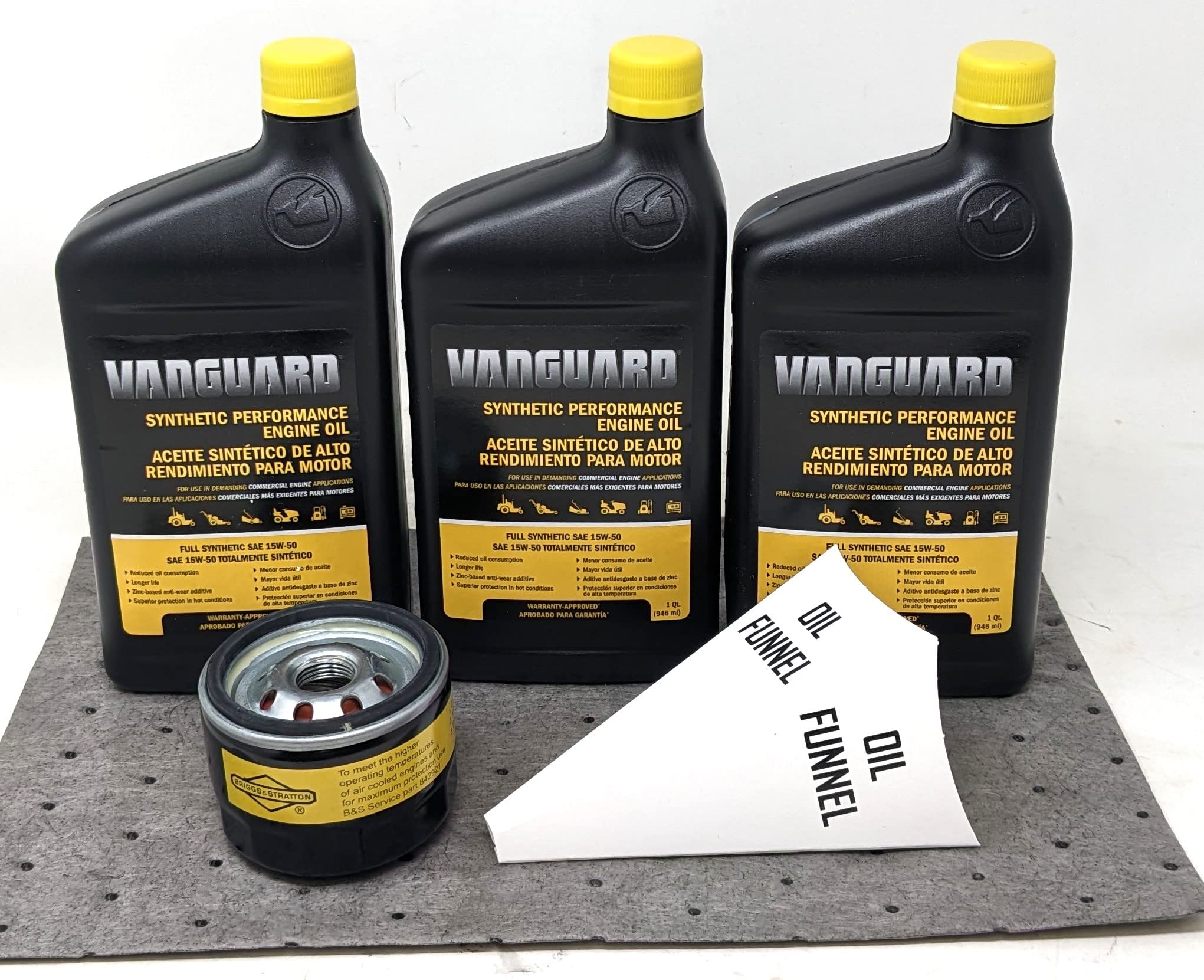 Briggs & Stratton 15W-50 (3 Quarts) Full Synthetic Vanguard Engine Oil Change Kit