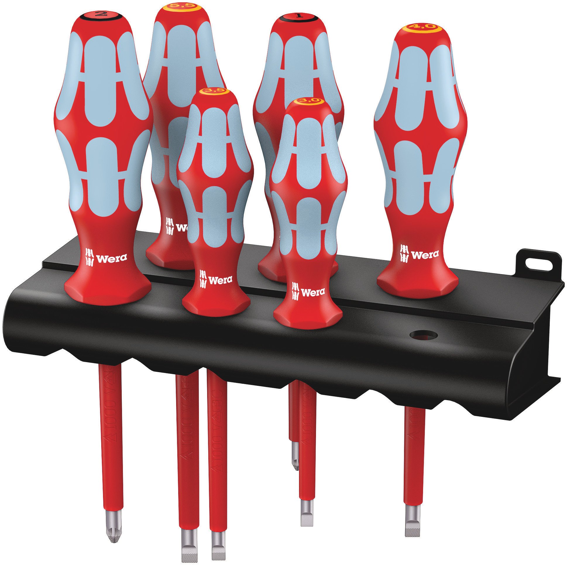 Wera 05022745001 Insulated Screwdriver Set with Rack (6-Piece Set)