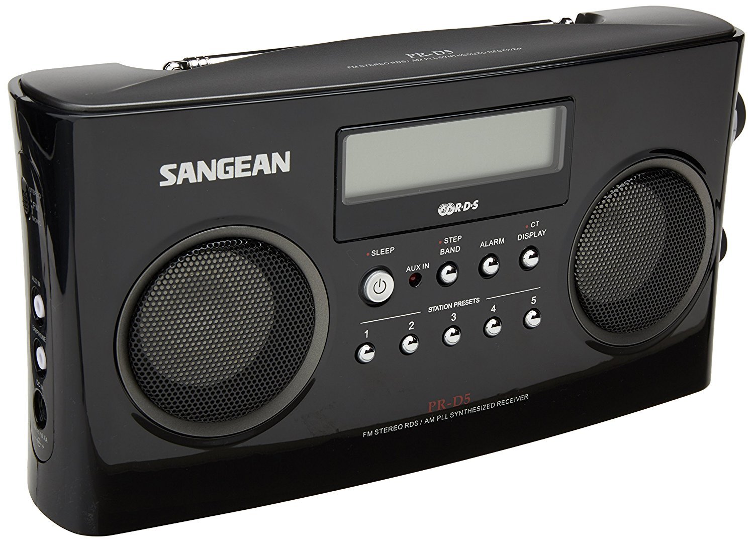 SANGEAN SNGPRD5BK PR-D5 FM-Stereo/AM Portable Digital-Tuning Radio (Black)