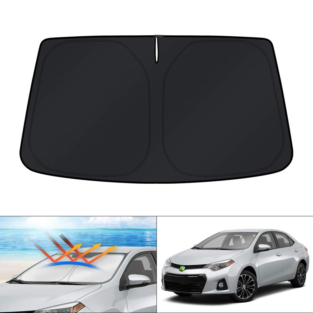 KUST Windshield Sun Shade Custom Fit for Toyota Corolla 2014 2015 2016 2017 2018 2019 Window Accessories Shade Foldable Sun Visor Block Sun UV Rays Keep Car Cooler