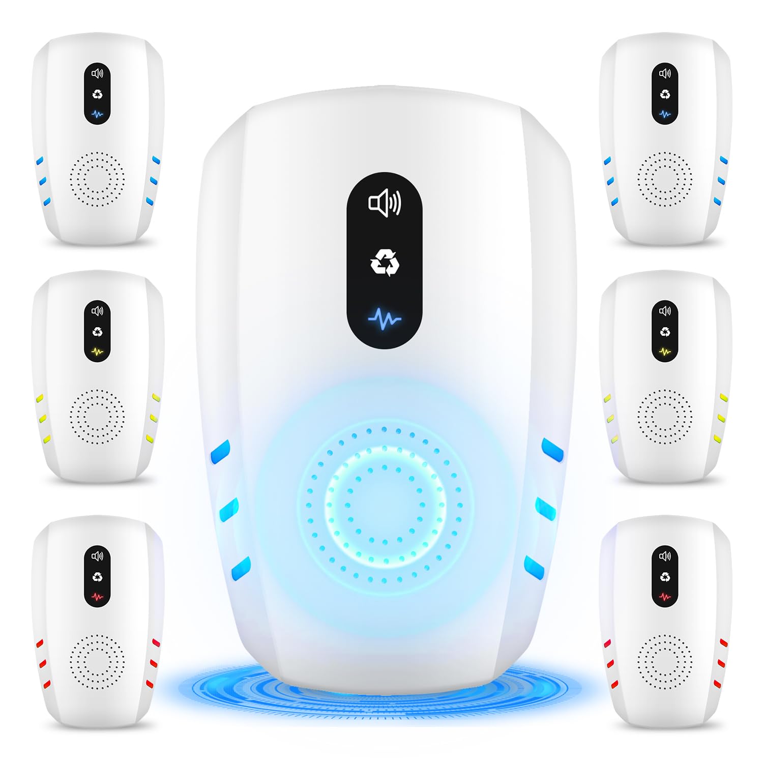 2026 Upgraded Ultrasonic Indoor Pest Repeller, 3-Mode Mouse Traps, 6 Pack