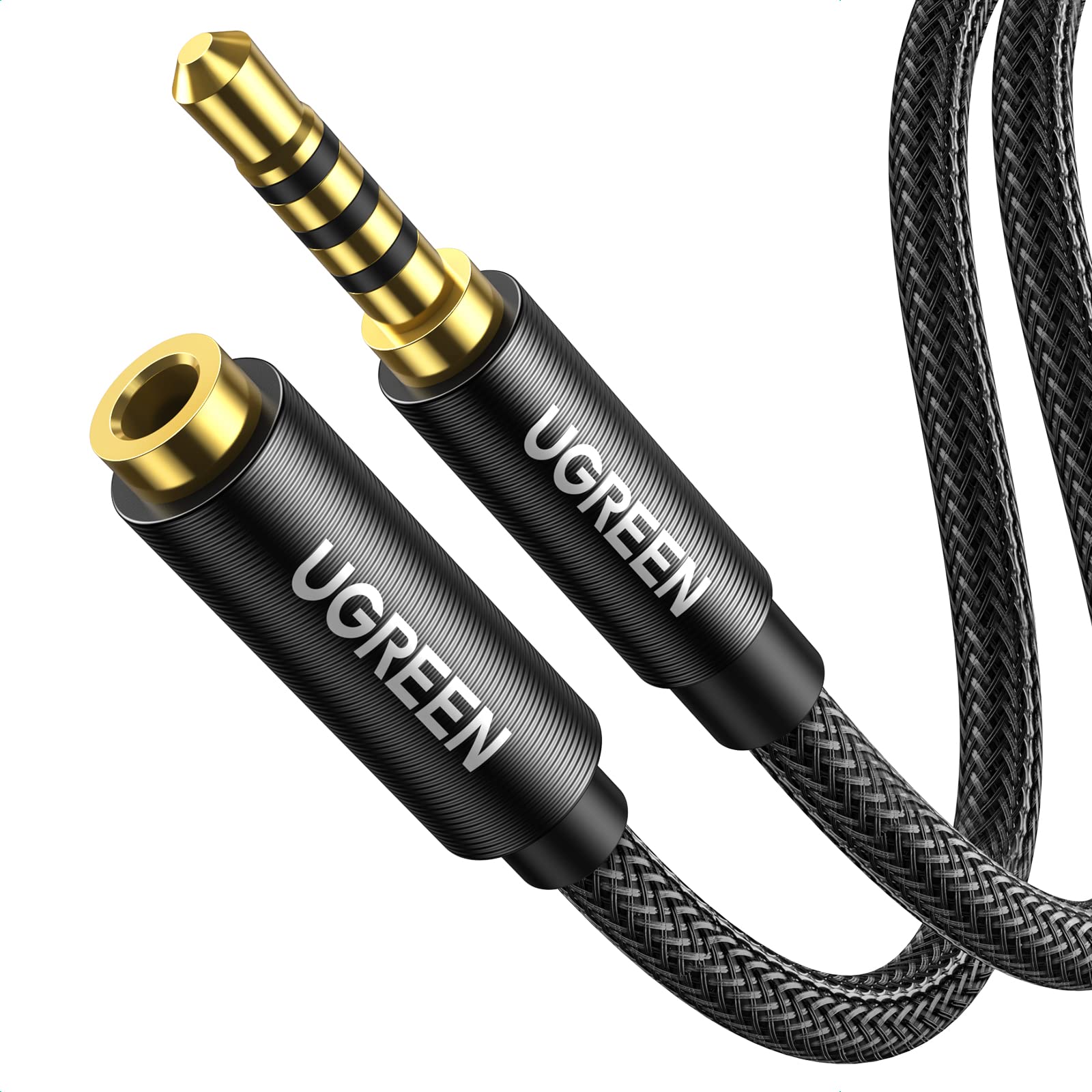 UGREEN Headphone Extension Cable 3.5mm Aux 4 Pole TRRS Stereo Cord 6.6FT