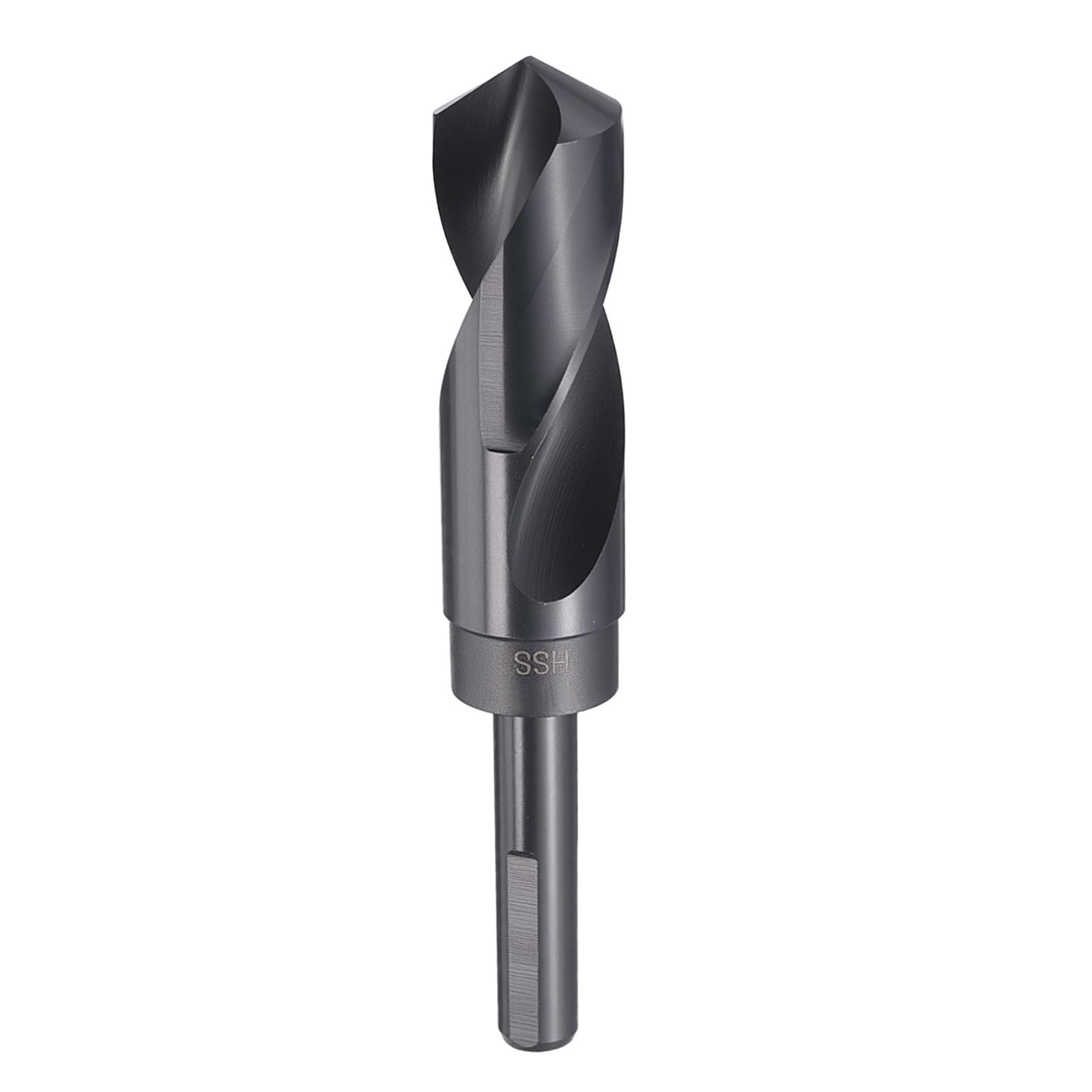 HARFINGTON 1-1/16" Drill Bit 1/2" Reduced Shank 3-Flat 4241 High Speed Steel Nitriding Black 118° Standard Point for Plastic Wood Copper Aluminum Iron Medium Soft Metal