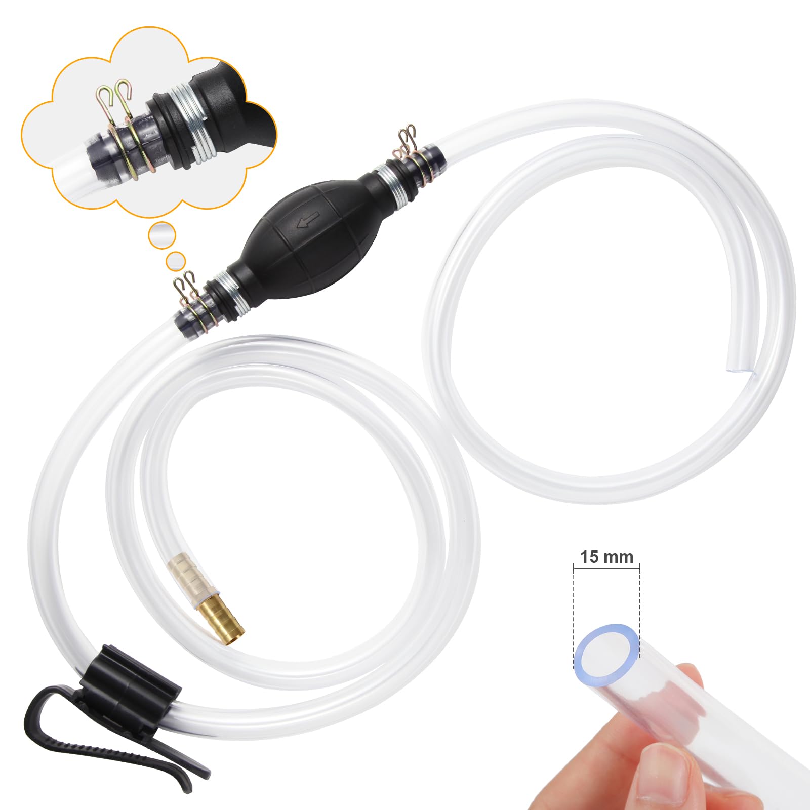 H-veenjor Gasoline Siphon Hose Pump, Hand Water Transfer Pump