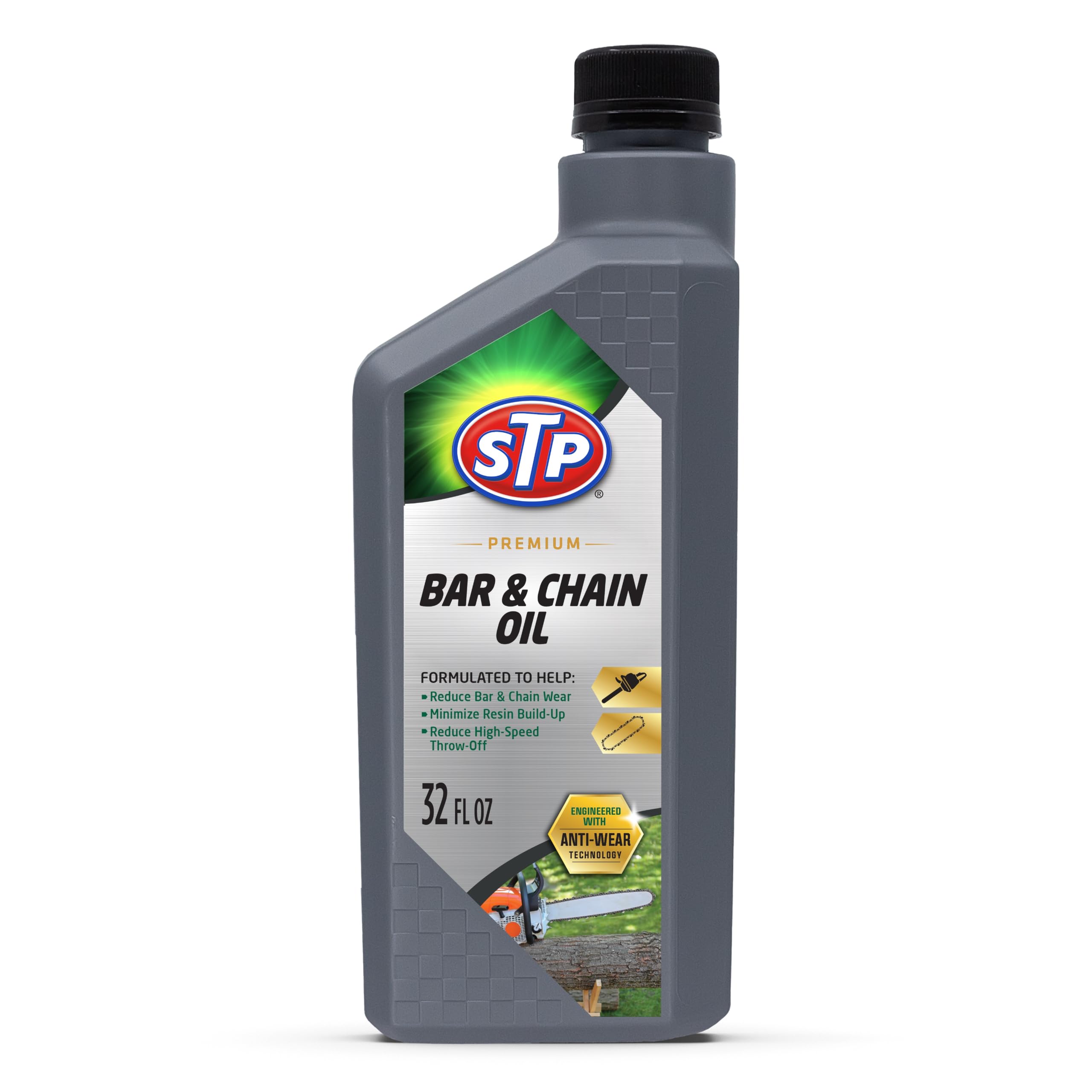 STP Premium Chainsaw Bar Oil, Minimizes Bar and Chain Wear, 32 fl oz
