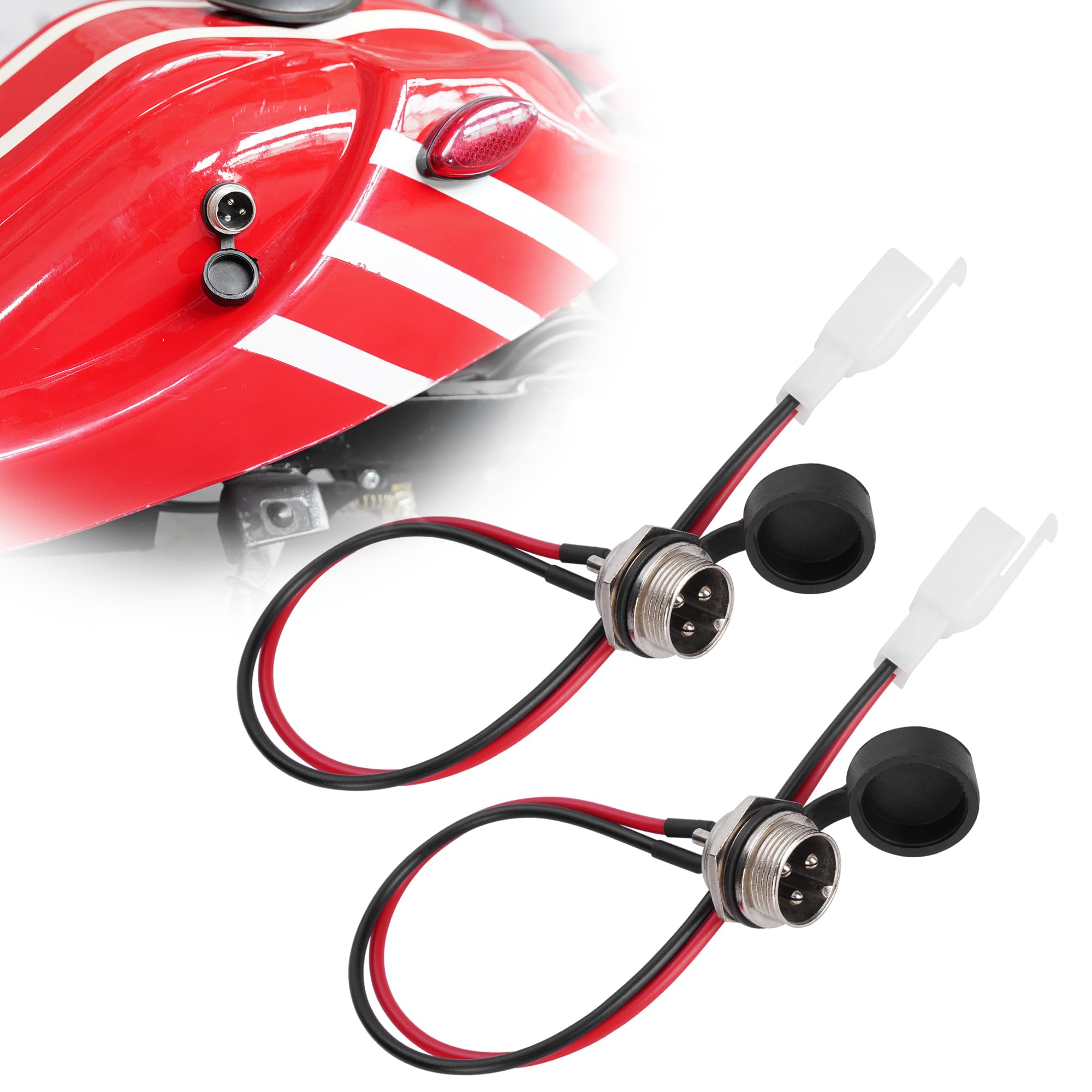 2 pack of 1Z 3 Pin 2 Wire Connector Plug JACK Electric Gas Scooters Socket Battery Charger E Scooter