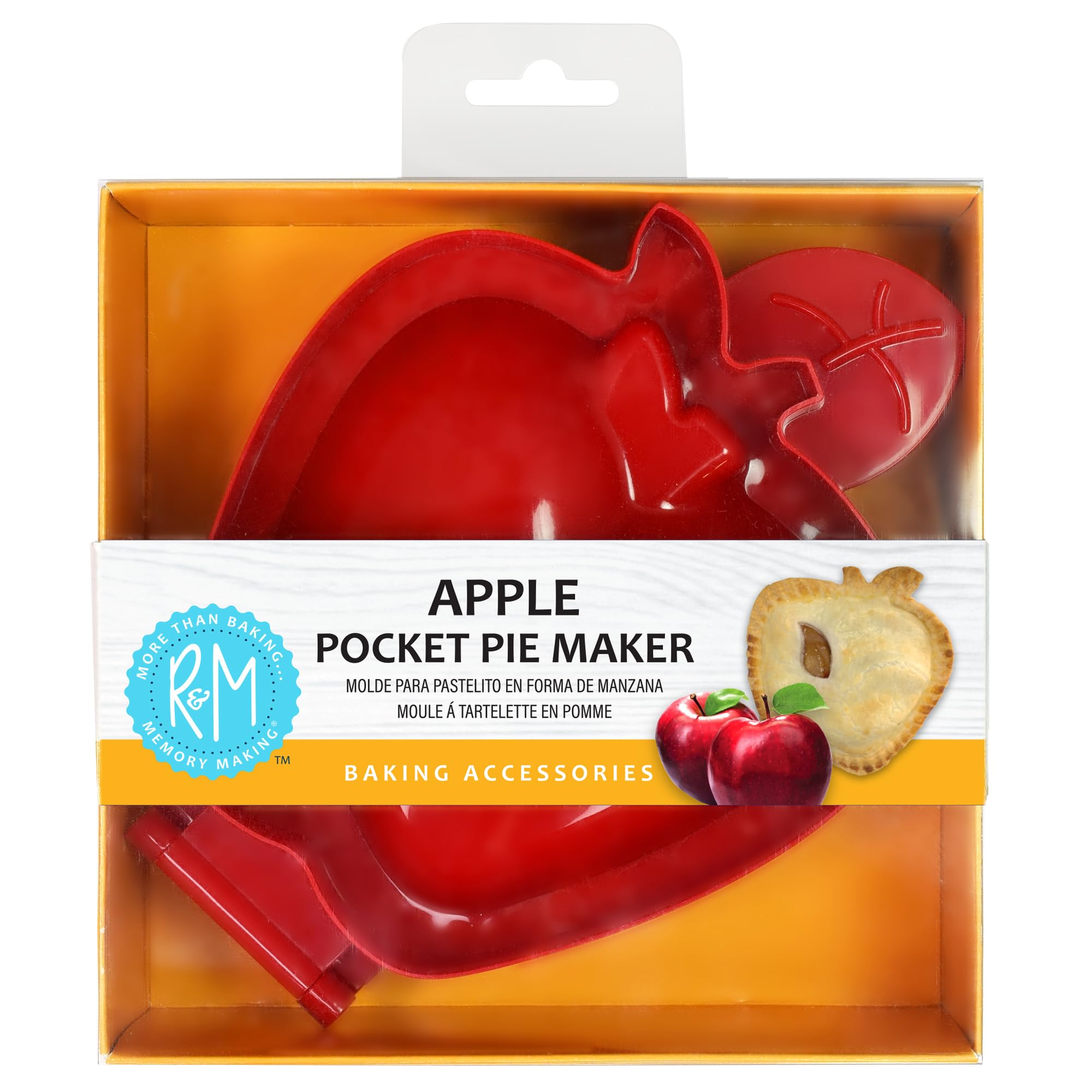 R&M Apple Pocket Pie Maker 5" - Individual Hand Pie Press for Sealing & Crimping Mini Pies