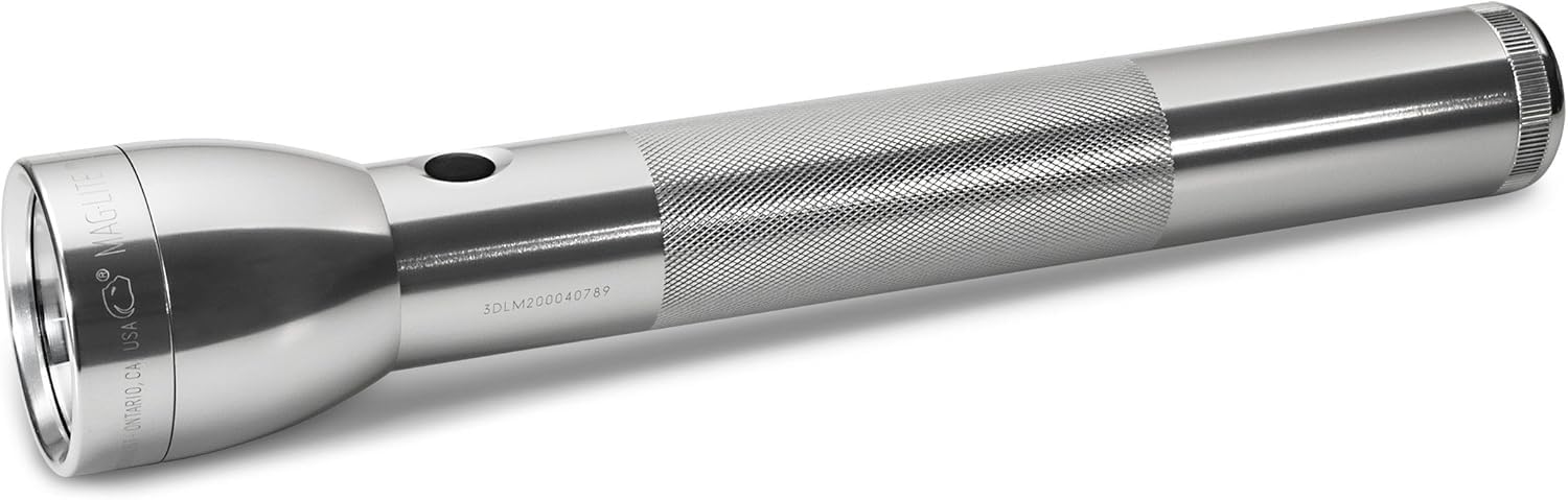 MagLite Battery-Powered LED Flashlight – ML300L 3-Cell D Flashlight with Adjustable Focus, Precise Beam, Long Battery Life, Water-Resistant for Emergency, Outdoor, and Camping