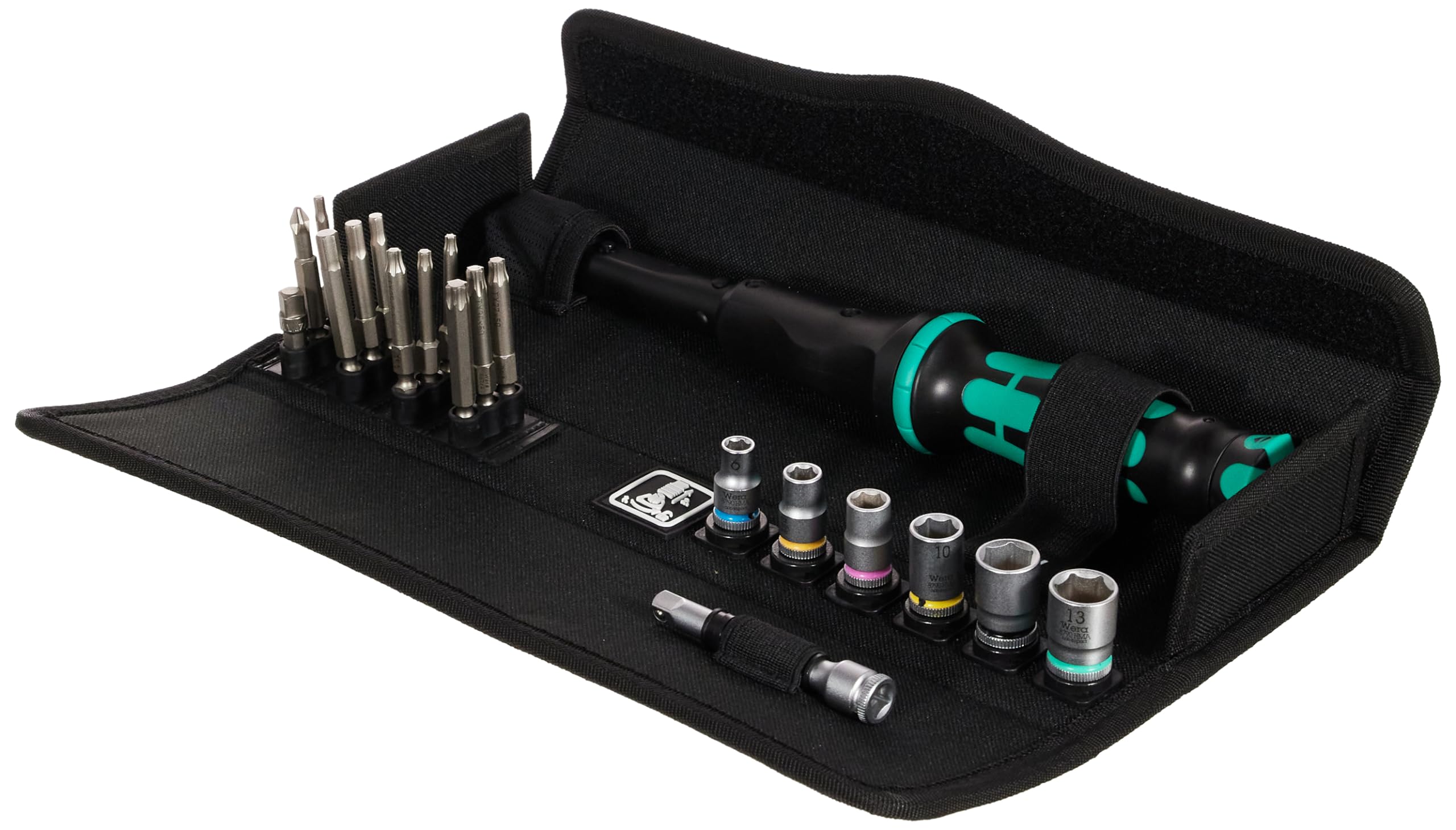 Wera 05130110001 Click-Torque 1/4 Reversible Bit Wrench & Bit Set (20 Piece Set)
