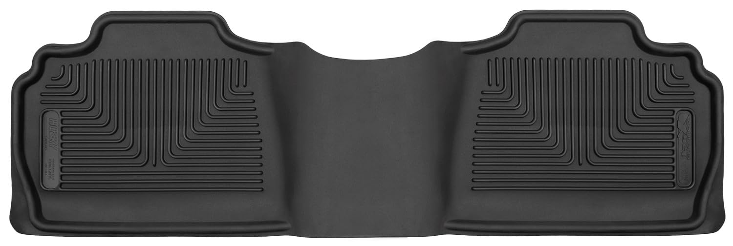 Husky Liners X-act Contour Floor Mats | Fits Various 2007-2014 Chevrolet Silverado & GMC Sierra, Suburban, Yukon, Tahoe, Cadillac Escalade (See Description) | 2nd Row, 1-pc Black - 53201