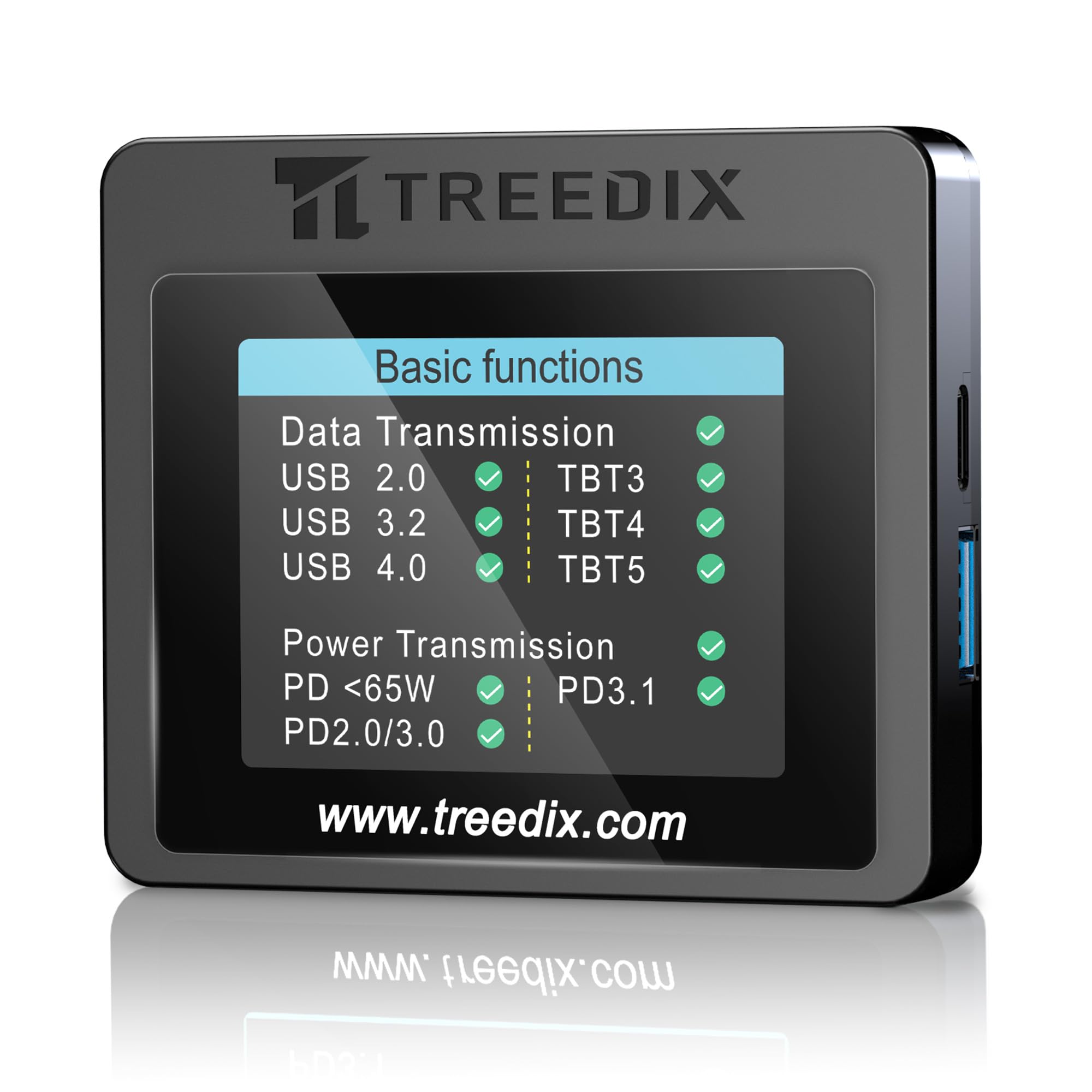 Treedix USB Cable Tester 2.4" Screen for eMarker PD3.0/3.1 Resistor