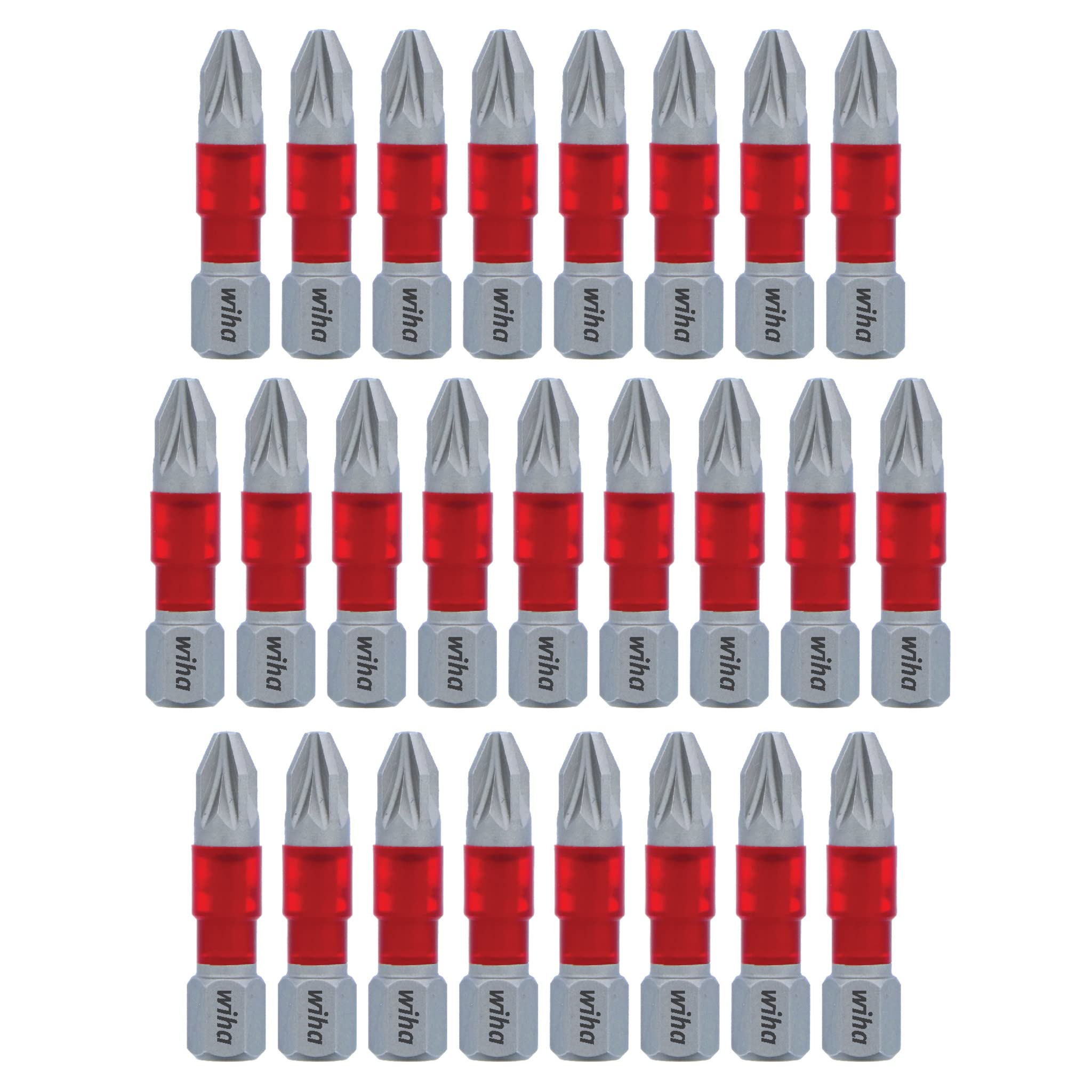 Wiha 76607 #2 Pozidriv 1-Inch Terminator Impact Bits – 25 Pack