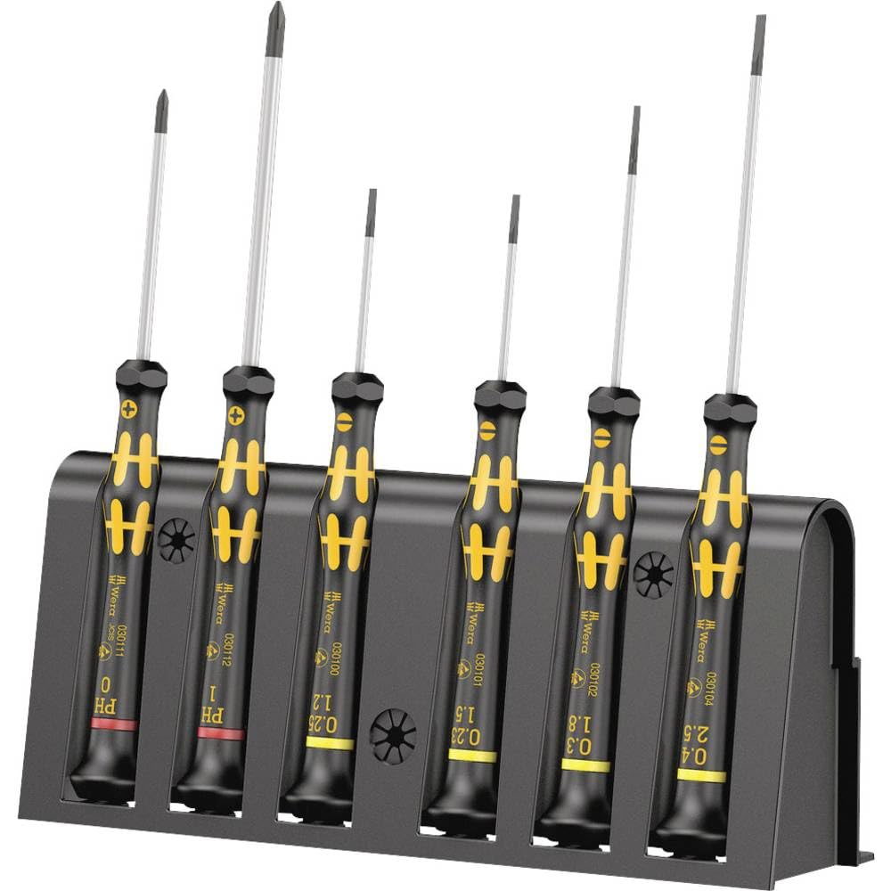 Wera 05030170001 1578 A/6 ESD SCREWDRIVER SET AND RACK FOR ELECTRONIC APPLICATIONS 6 PIECES