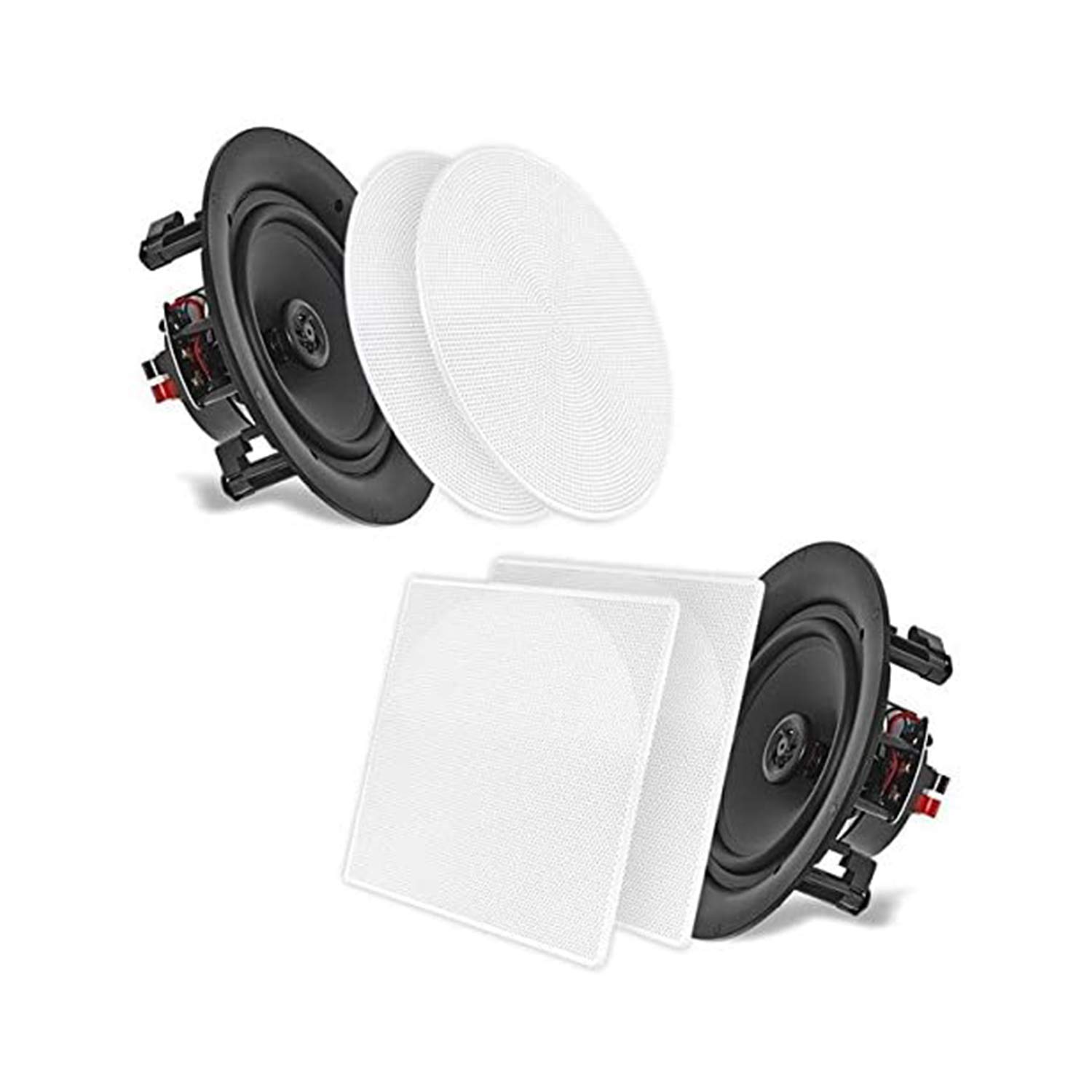 Pyle PDIC56 5.25" 150 Watt 2 Way White Flush Mount Wall / Ceiling Speaker pair