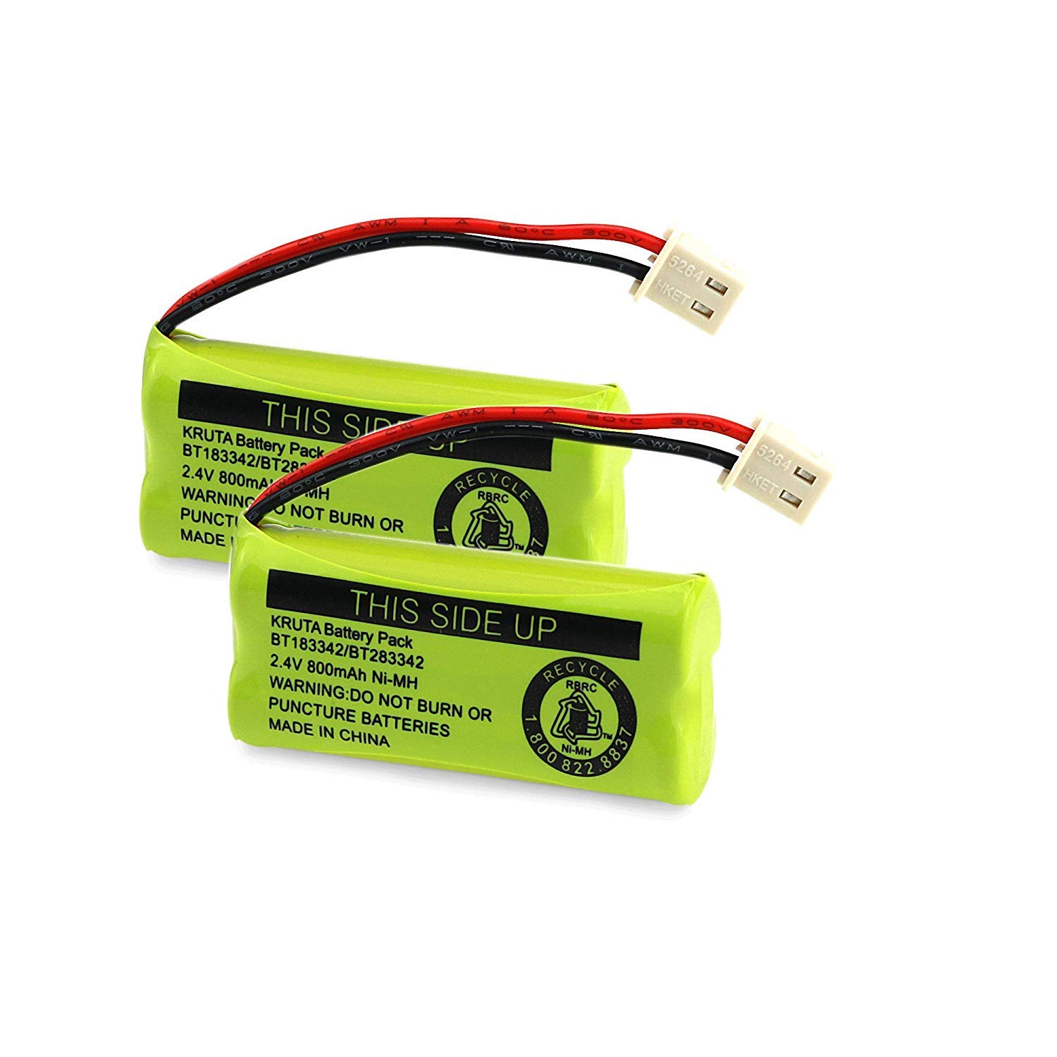 Kruta BT183342 BT283342 BT166342 BT266342 BT162342 BT262342 Battery Compatible with VTech CS6114 CS6419 CS6719 AT&T EL52300 CL80112 VTech CS6719-2 Cordless Handsets (Pack of 2)