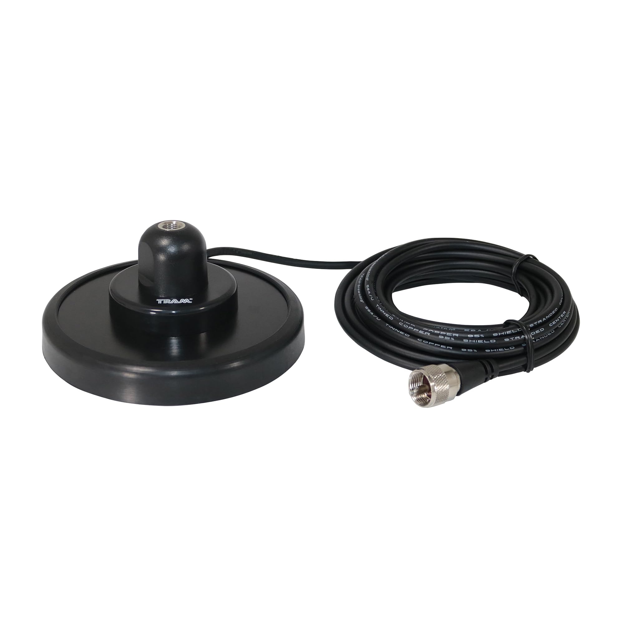 Tram 240B CB 5" Magnet Mount Antenna, Steel Housing w/Boot, 17ft Coax Cable