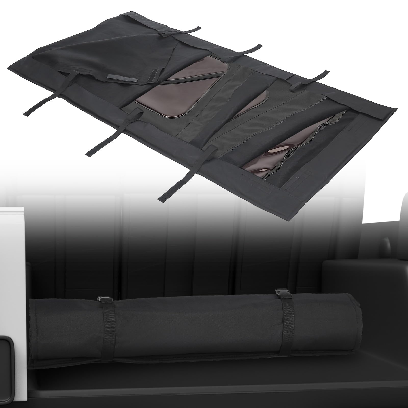 JOYTUTUS Soft Top Window Storage Bag Compatible with Wrangler TJ JL, Soft Top Window Storage Bag Roll for Wrangler Accessories 1976-2006 CJ YJ TJ & 2018-2026 JL Waterproof and Wear-Resistant