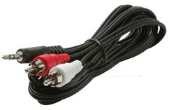 Steren 255045 6' 3.5mm Stereo to 2 RCA Plugs Y-Adapter