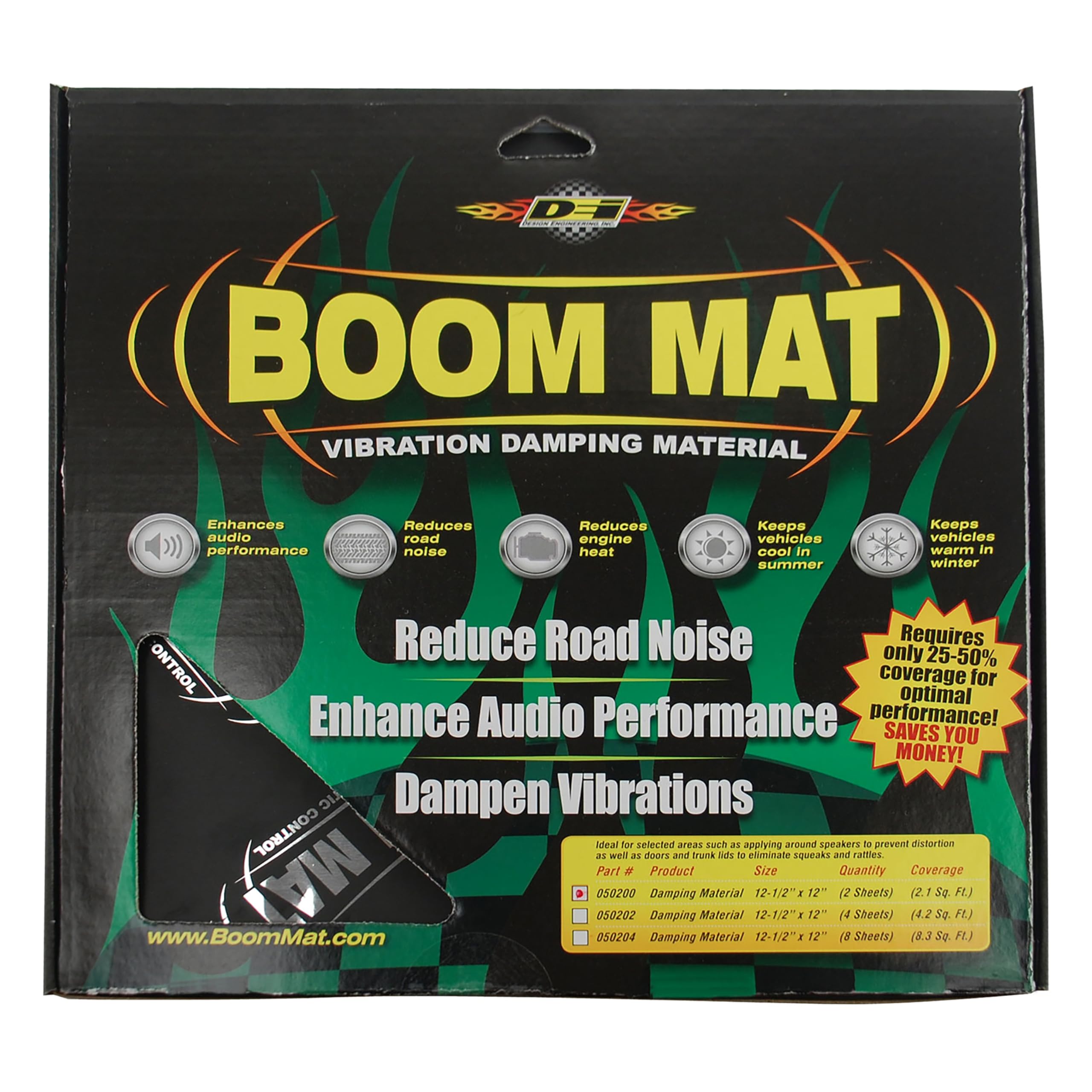 Design Engineering Boom Mat Sound Deadening Material with Adhesive Backing