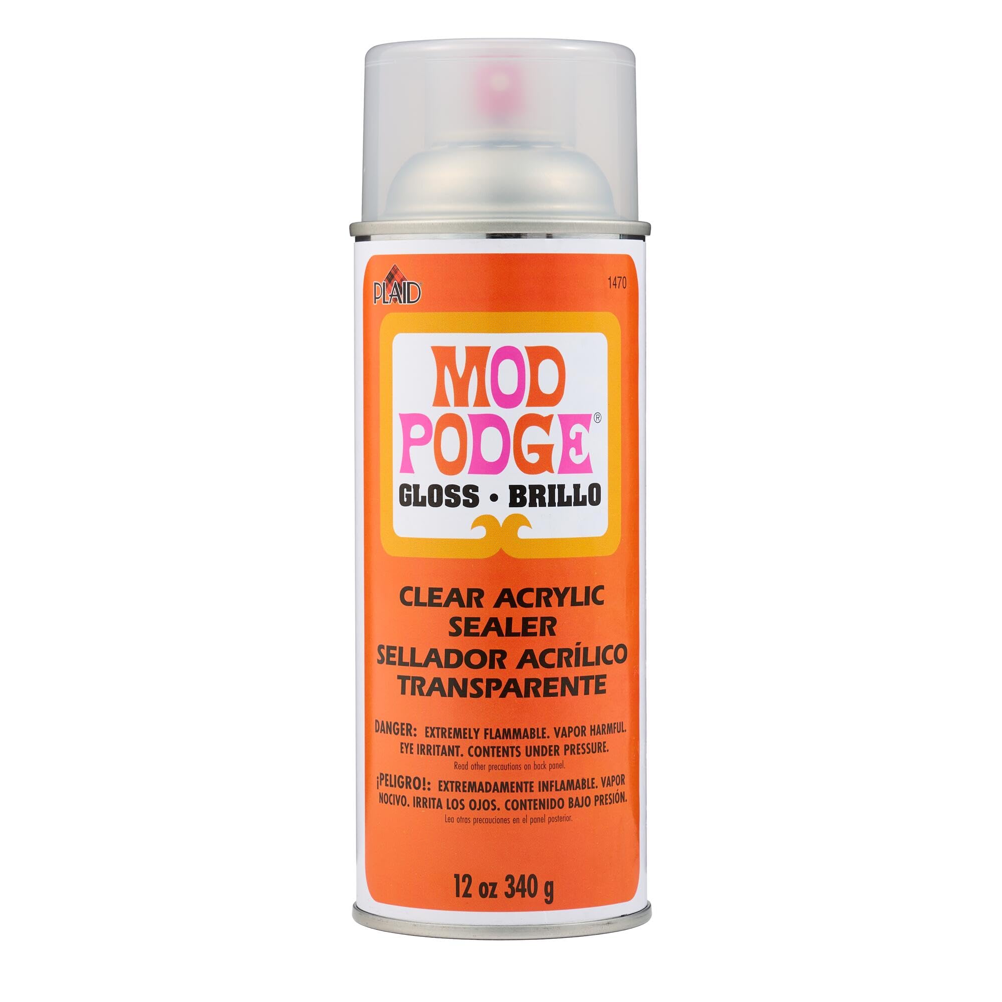 Mod Podge Spray Acrylic Sealer that is Specifically Formulated to Seal Craft Projects, Dries Crystal Clear is Non-Yellowing No-Run and Quick Drying, 12 ounce, Gloss