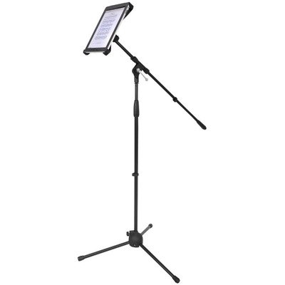 Pyle PMKSPAD1 Multimedia iPad and Microphone Stand - Adjustable to Fit All iPad Models