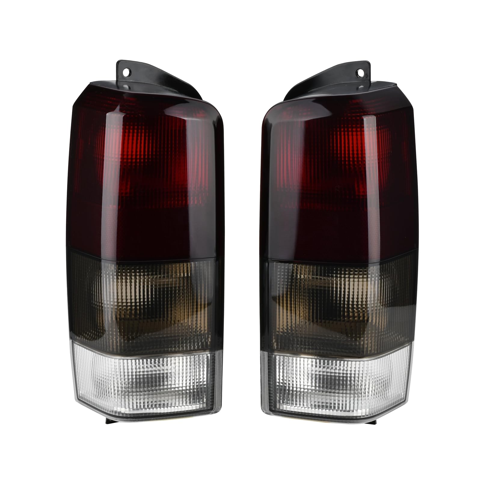Azumka Fits for Rear Brake Tail Light Lens and Housing Assembly Red/Black Smoke Replacement for Jeep 1997-2001 Cherokee [ CH2800128 4897399AA ] Right and left