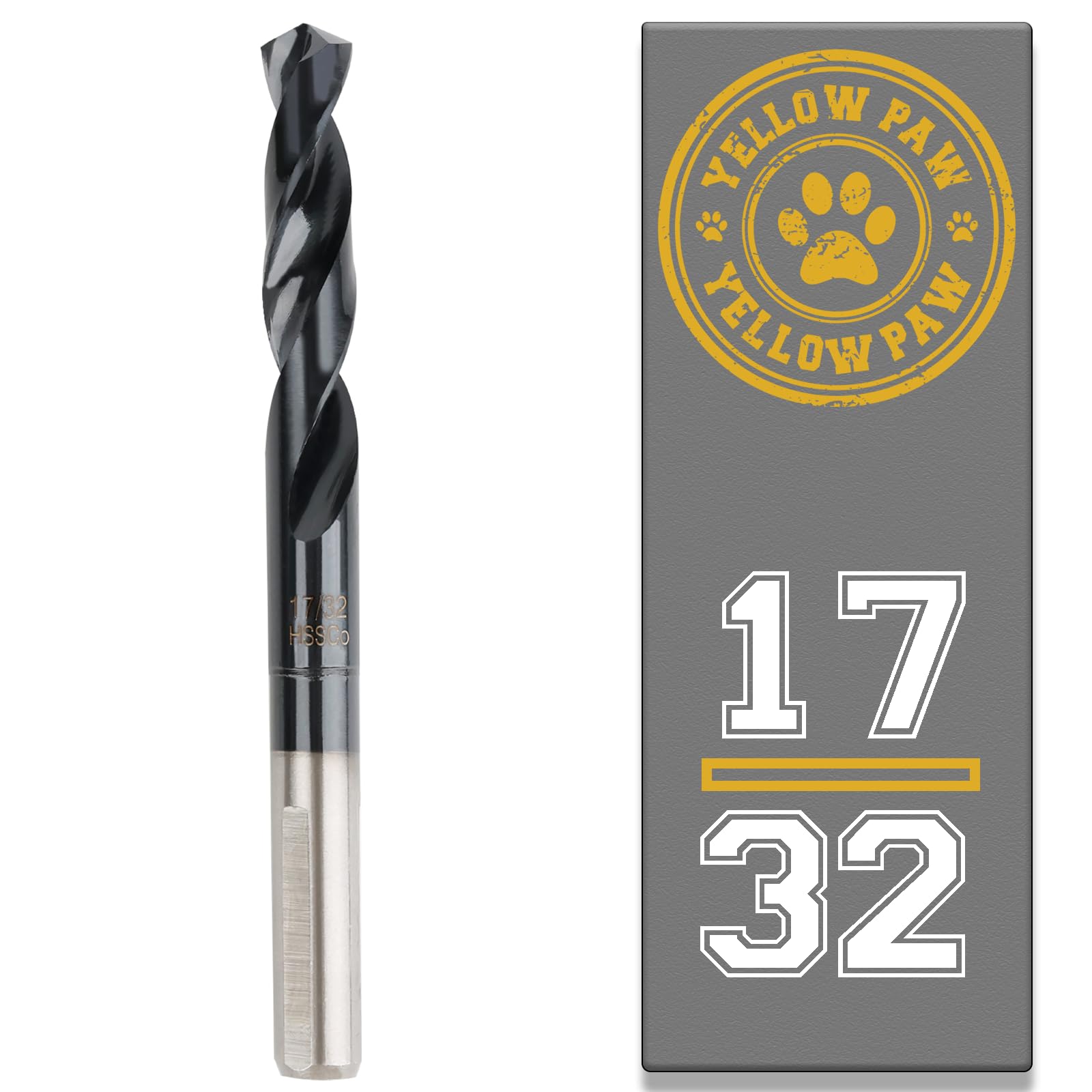 17/32 Inch Drill Bit for Metal - Industrial Grade M35 Cobalt Titanium Aluminum Nitrite - 17/32" Diameter & Total Length of 6" with Working Length of 3" Easily Drill Into Metal, Steel, & Aluminum