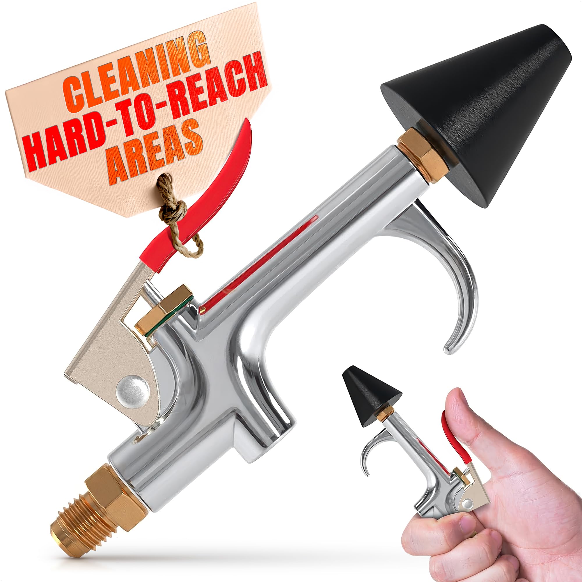 Air Nozzle Blow Gun for Compressor, 1/4 In Stainless Steel HVAC Tool