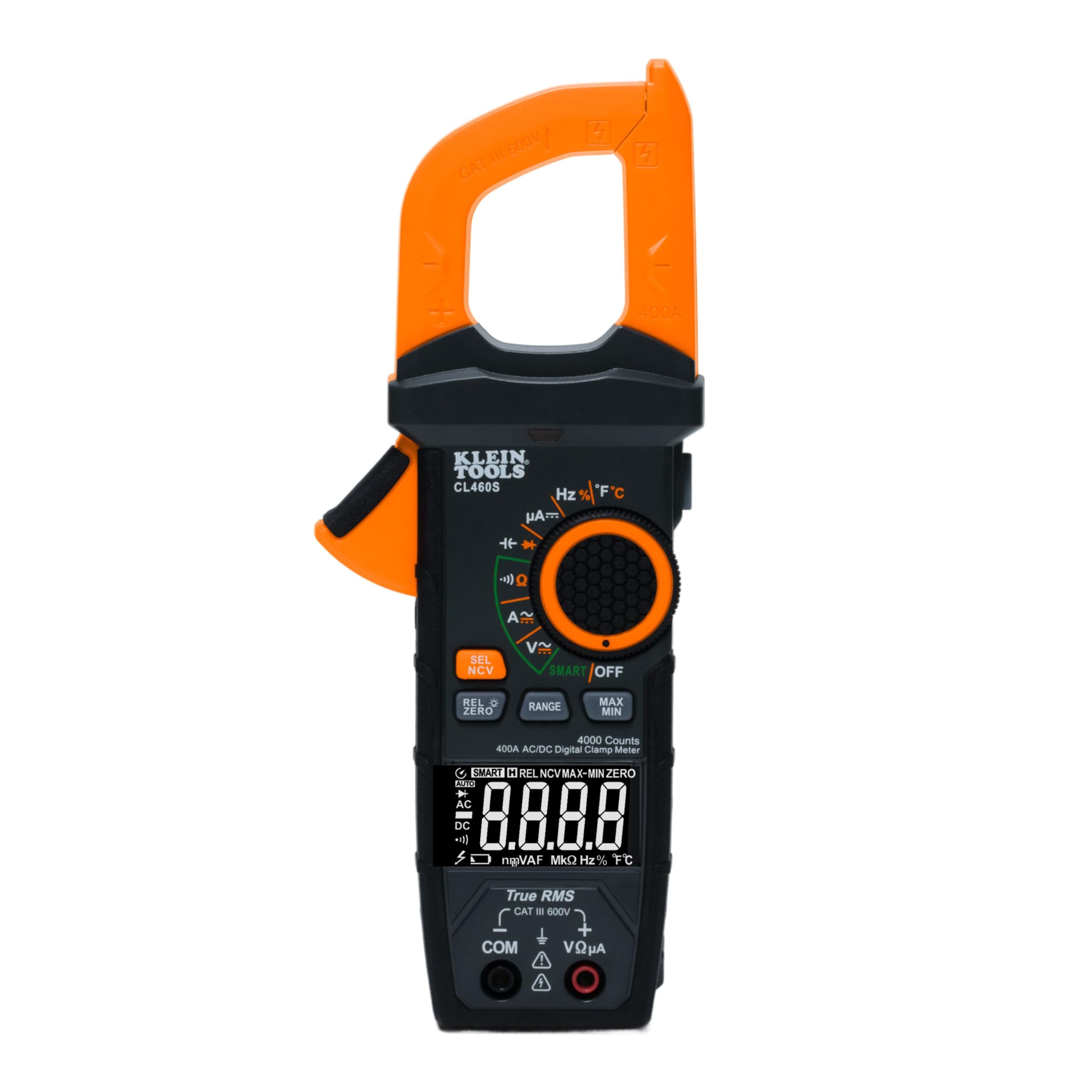Klein Tools CL460S 400A AC/DC Auto-Ranging Smart Digital Clamp Meter with TRMS, Multimeter, Voltage Meter, Backlit Display, Amp Meter, Electrician Tools