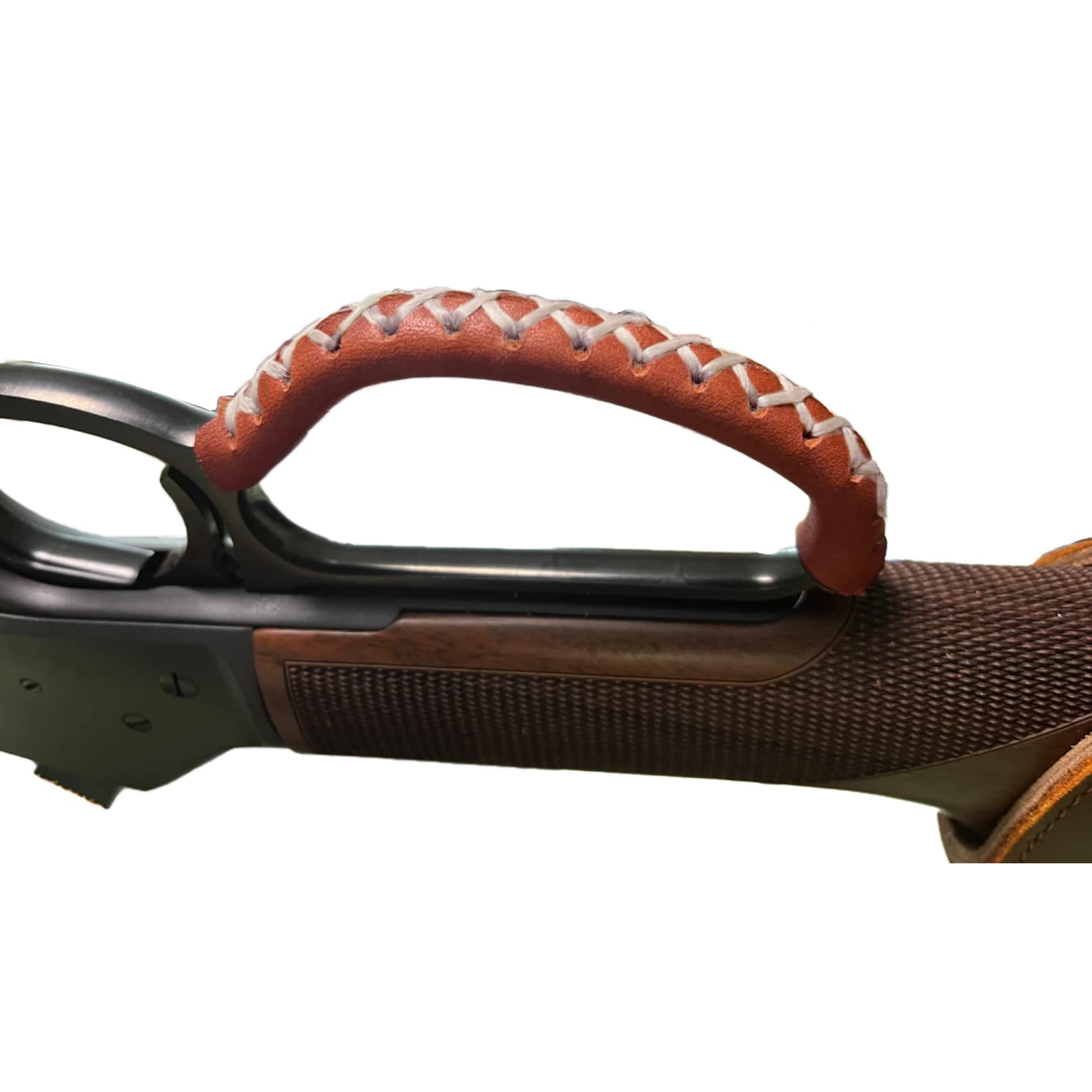 WAYNE'S DOG Leather Lever Wrap for Lever Action, Handcrafted (6-inch, Brown/Brown-Thicker)
