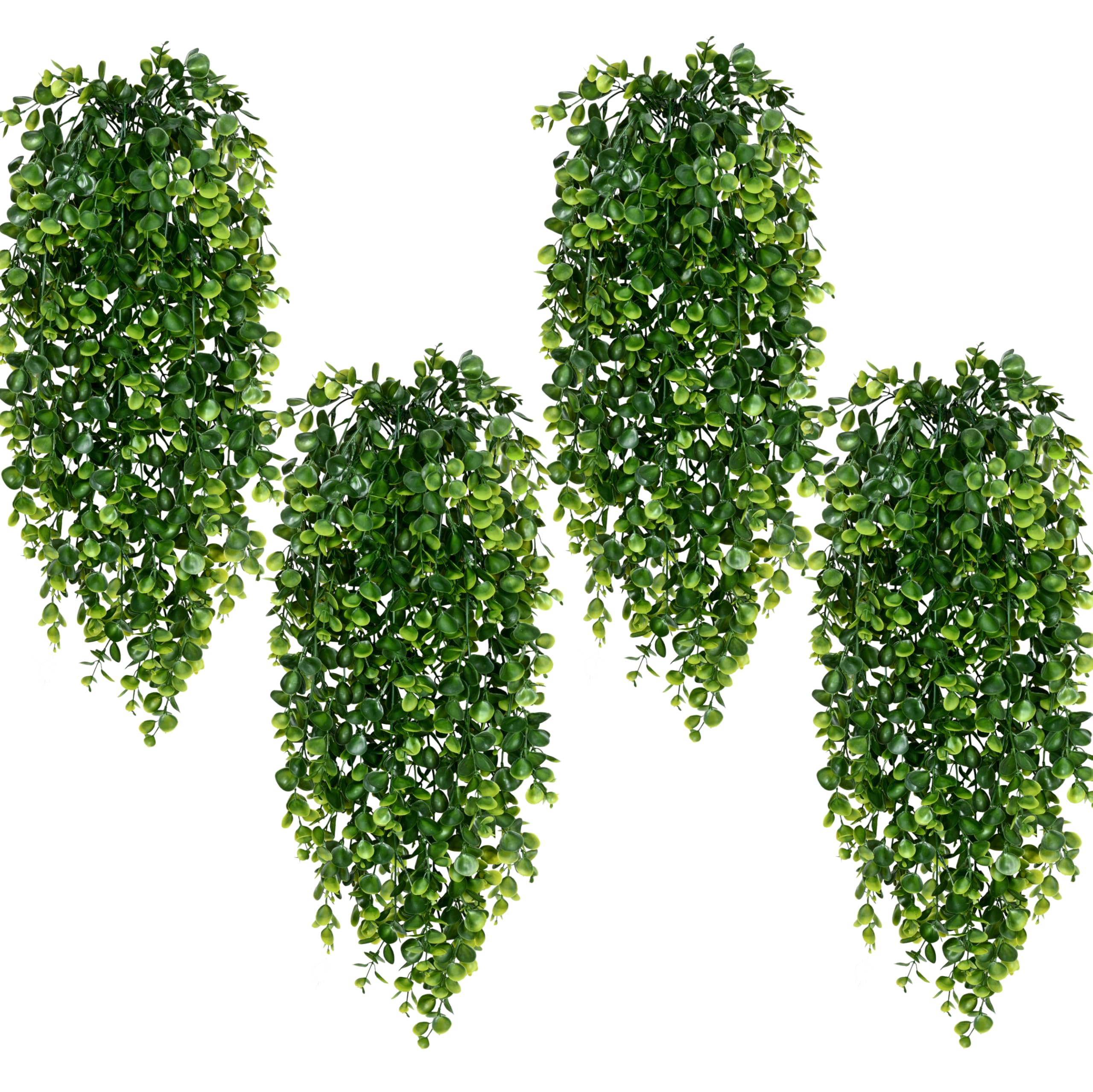 Waipfaru 4Pcs Fake Hanging Plants 2.7FT Fake Plants Fake Vines Greenery