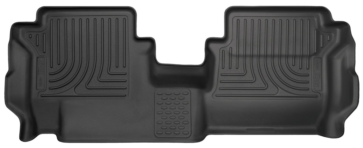 Husky Liners Weatherbeater Floor Mats | Fits 2014-2019 Ford Transit Connect Mini Passenger Van w/Long Wheel Base and 2nd Row Bench Seats | 2nd Row, 1-pc Black - 19691