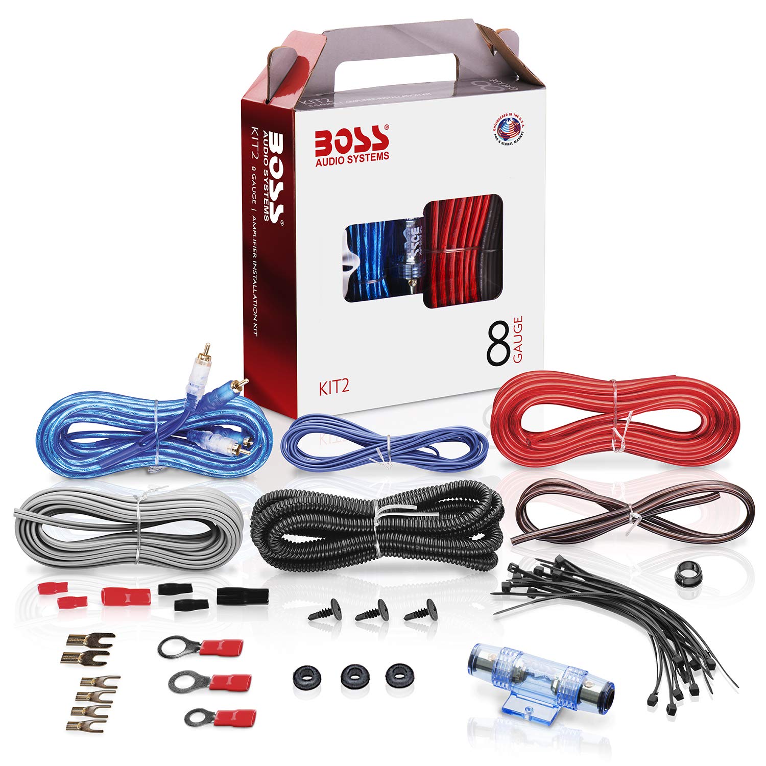 Boss KIT2 Complete 8 Gauge Amplifier Installation kit