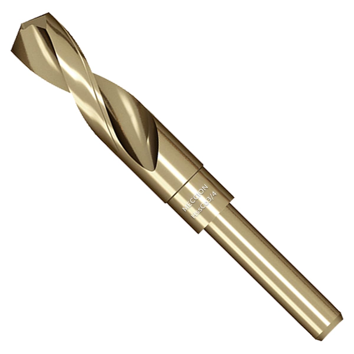 Meccion Cobalt Drill Bit 3/4 Inch High Speed Steel M35 Reduced Shank Twist Drill Bit for Metal, Cast Iron, Stainless Steel, Alloy, Non-Ferrous Etc.