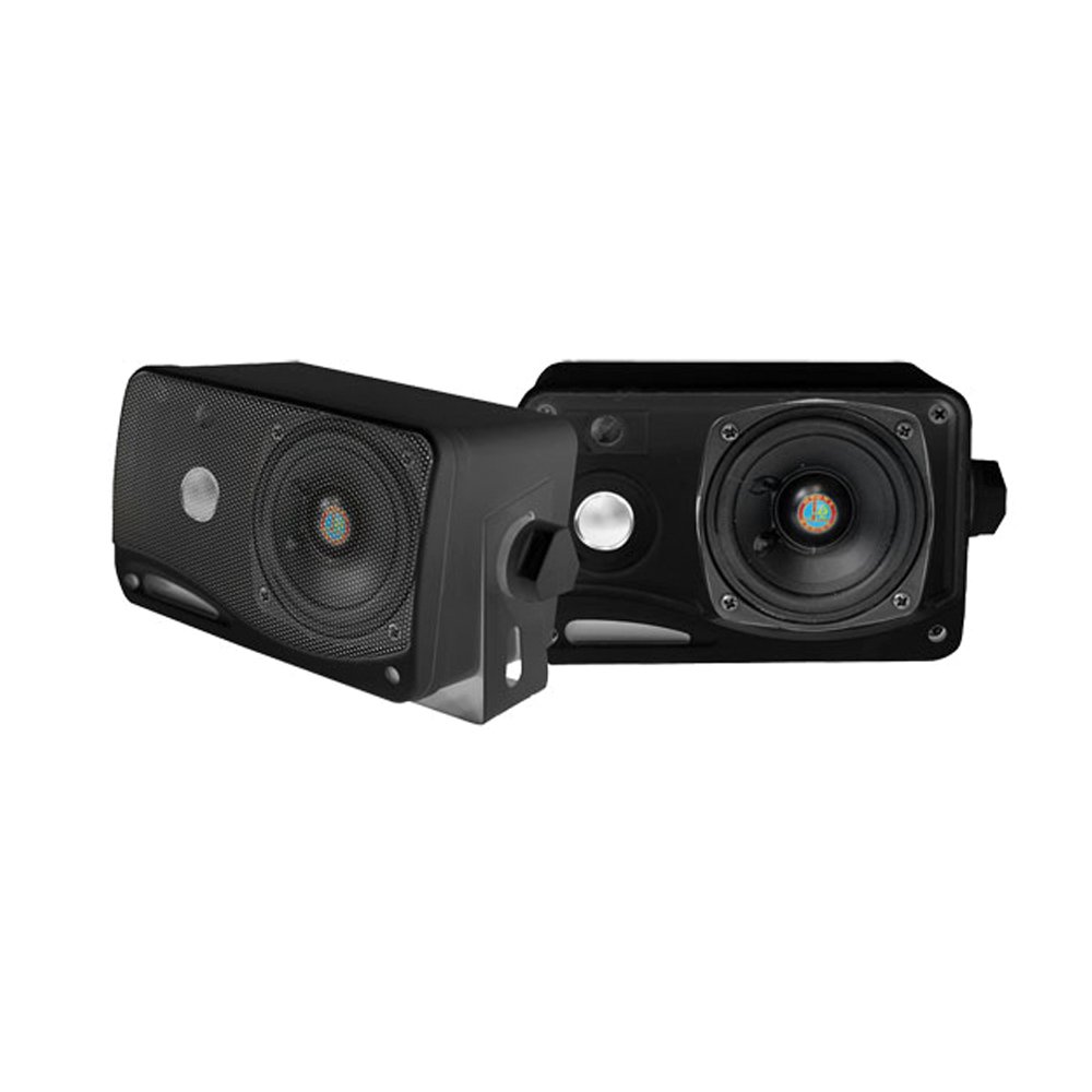 Pyle PLMR24B 3.5" 3 Way 200 Watt Black Marine Boat Box Speaker pair