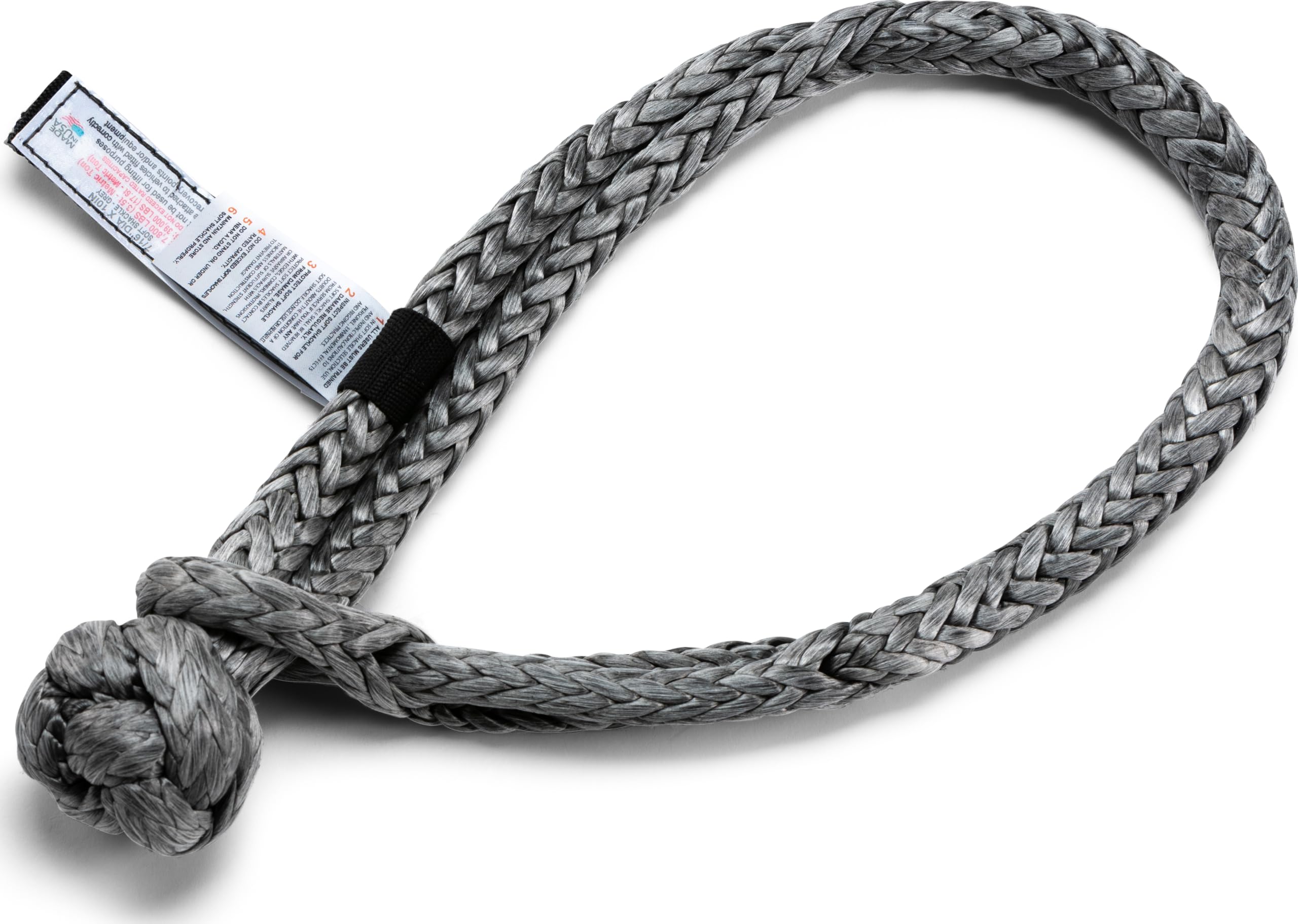 Factor 55 Standard Duty 7/16" x 10" Soft Shackle, 39,000 lbs. Maximum Breaking Strength